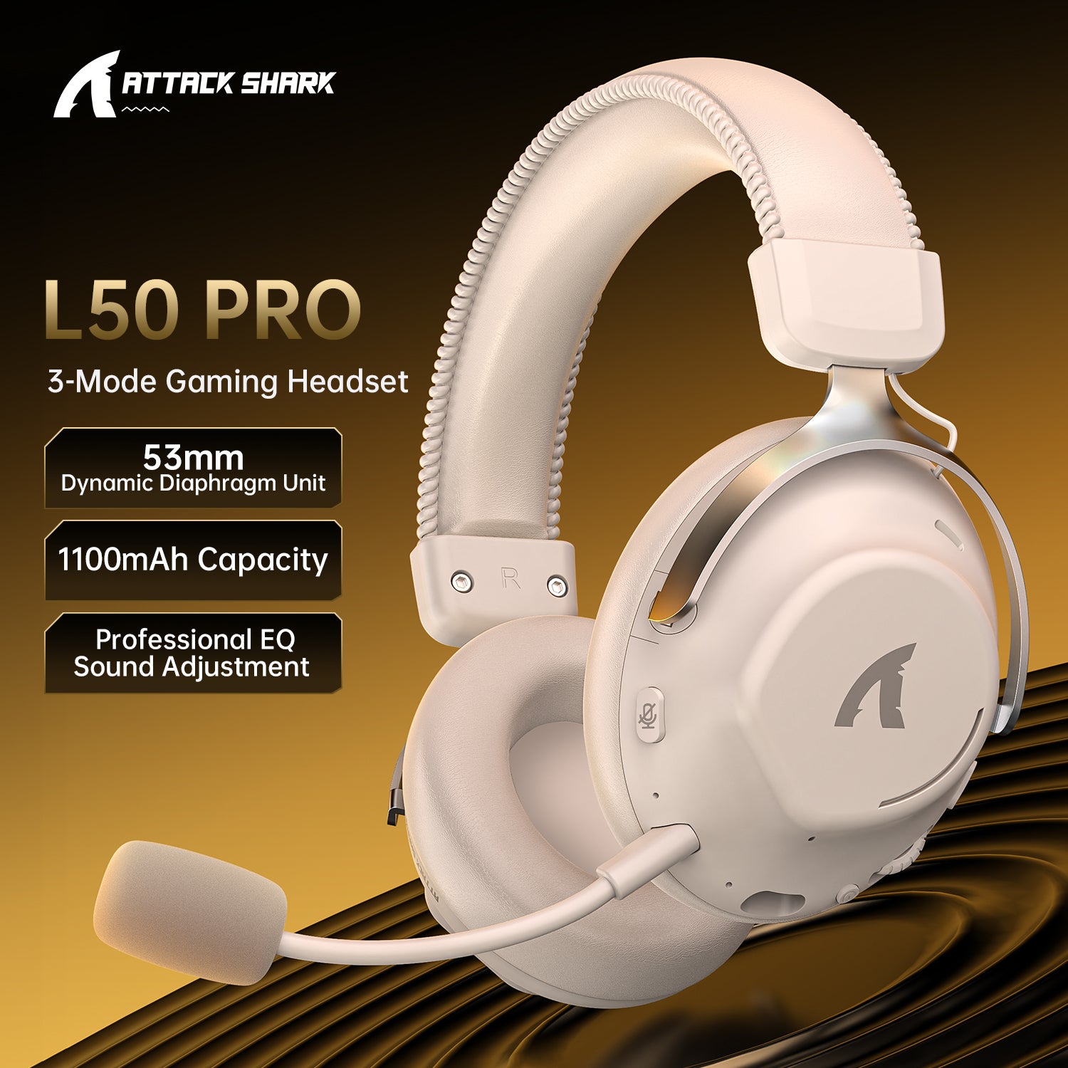ATTACK SHARK L50PRO トリモード接続ワイヤレスゲーミングヘッドセット