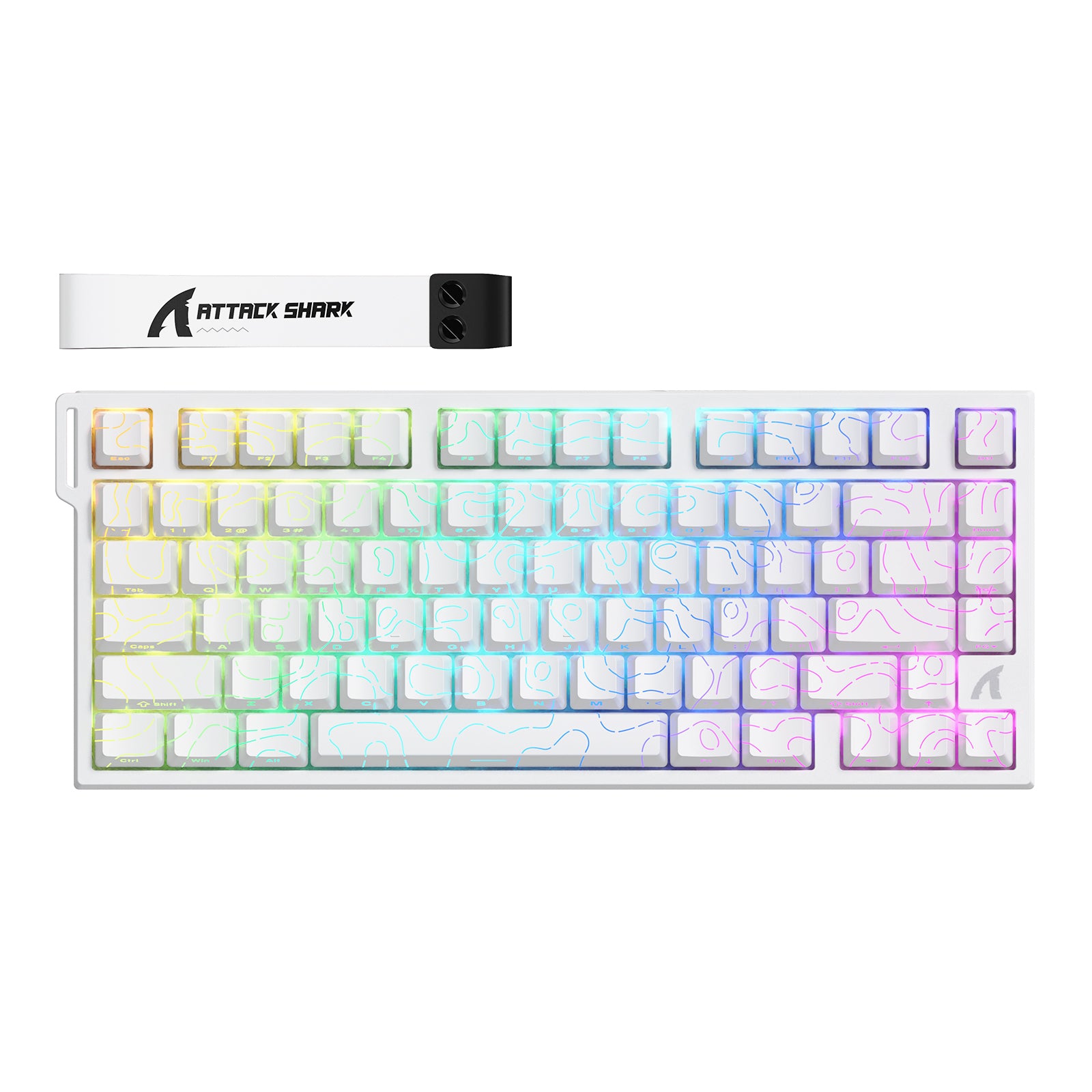 ホワイトコンター（キーキャップを通して輝くパターン）