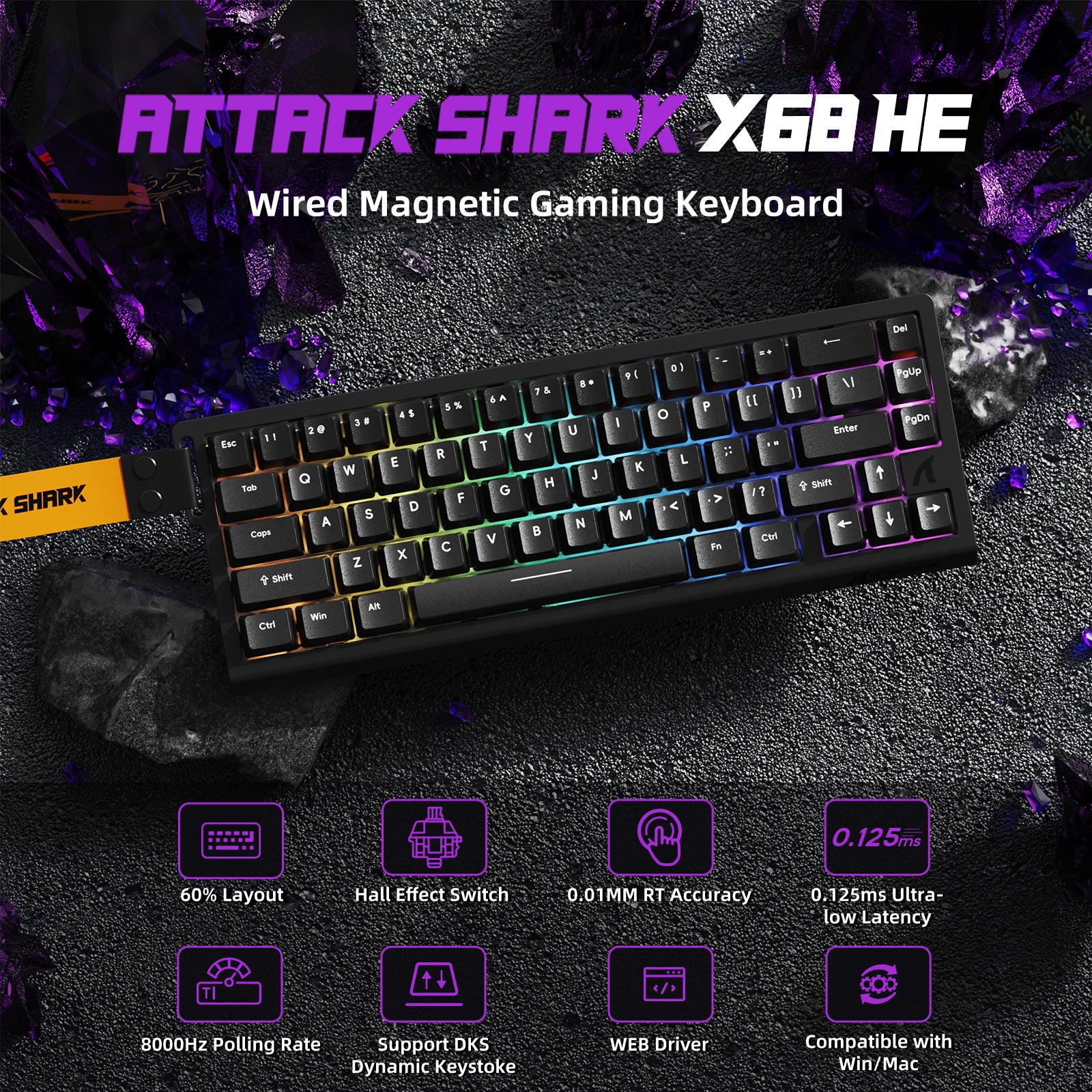 ATTACK SHARK X68HE マグネティックキーボードとX3ゲーミングマウスセット