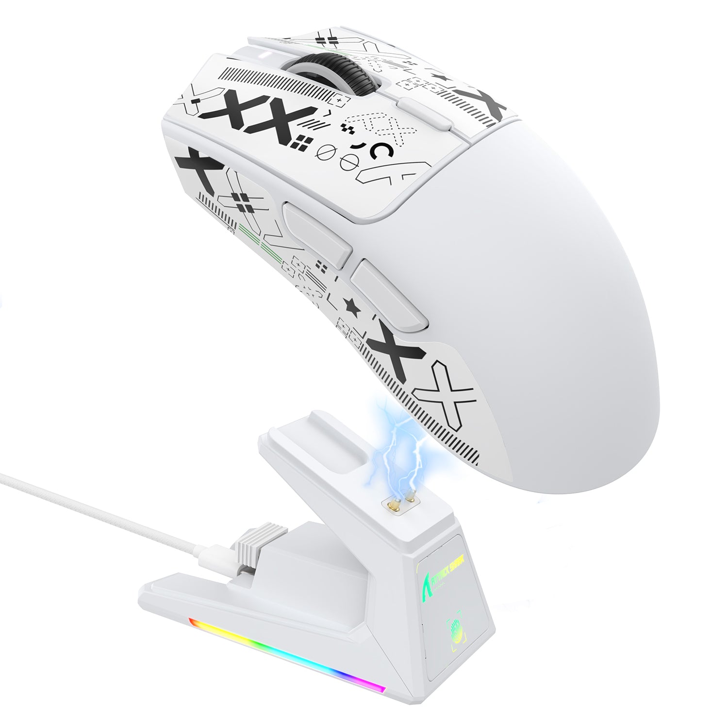 ATTACK SHARK X1 トライモード ゲーミングマウス タッチパッド付き RGB 充電ドック PAW3395PRO センサー