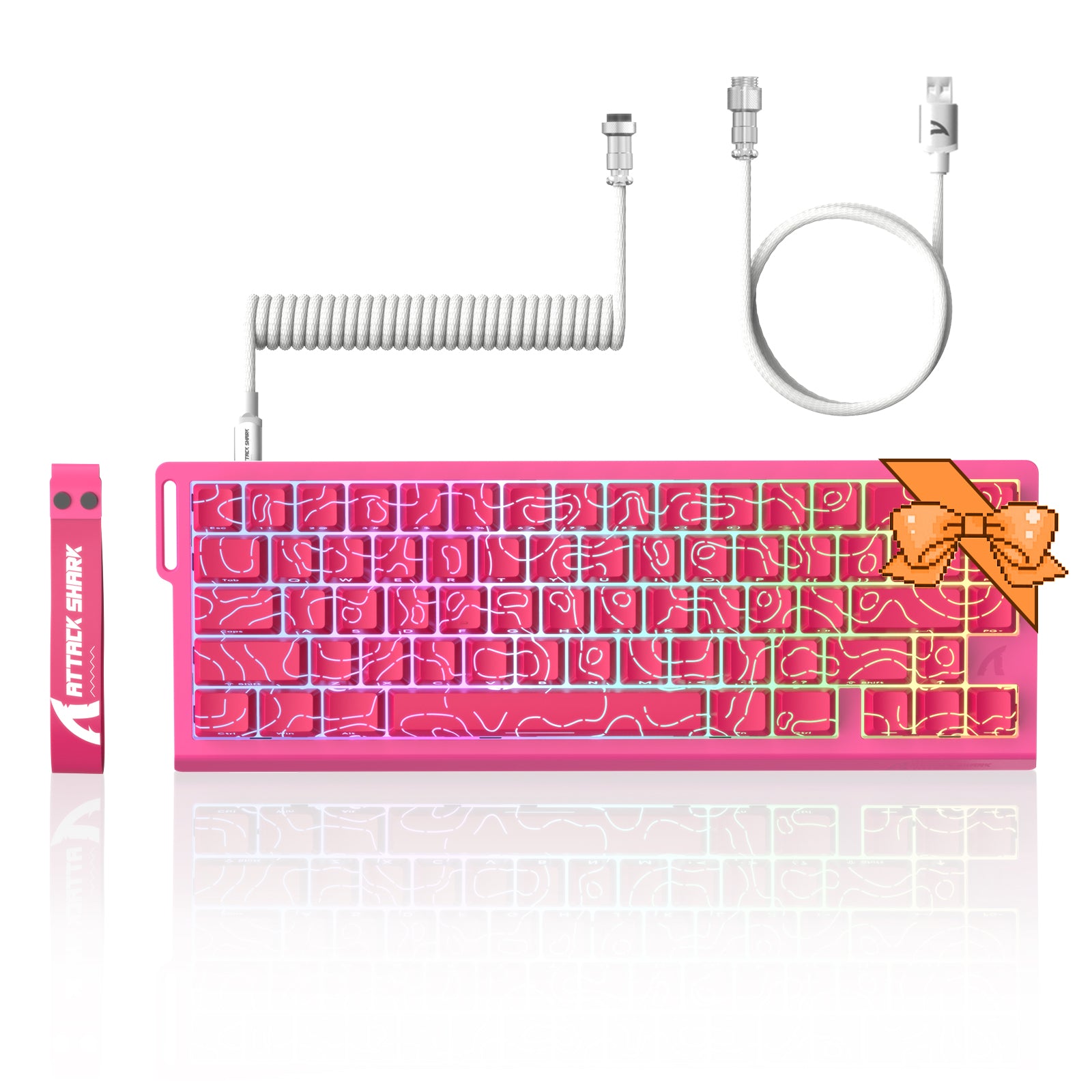 ATTACK SHARK X68 HE ラピッドトリガーキーボード マグネティックスイッチ C01PRO コイルケーブル付き