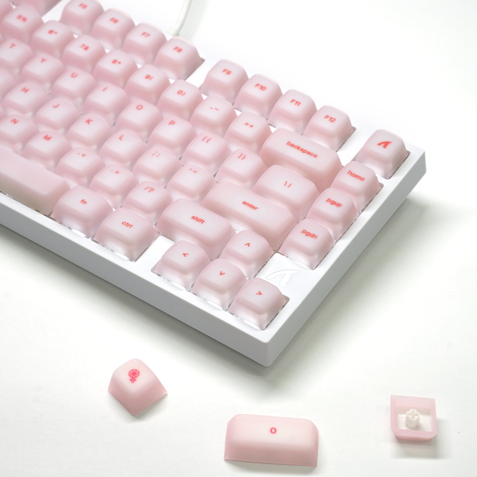 ATTACK SHARK SK01 113キー シリコンキーキャップセット、Cherryプロファイル、ANSI、ピンク