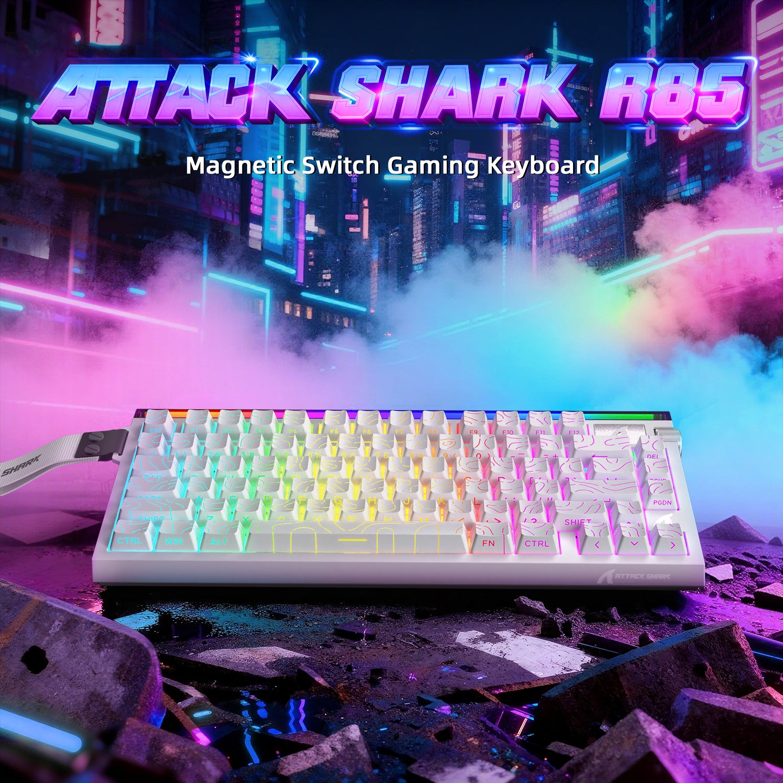 ATTACK SHARK R85 HE Rapid Trigger Keyboard with C01ULTRA LED Cable