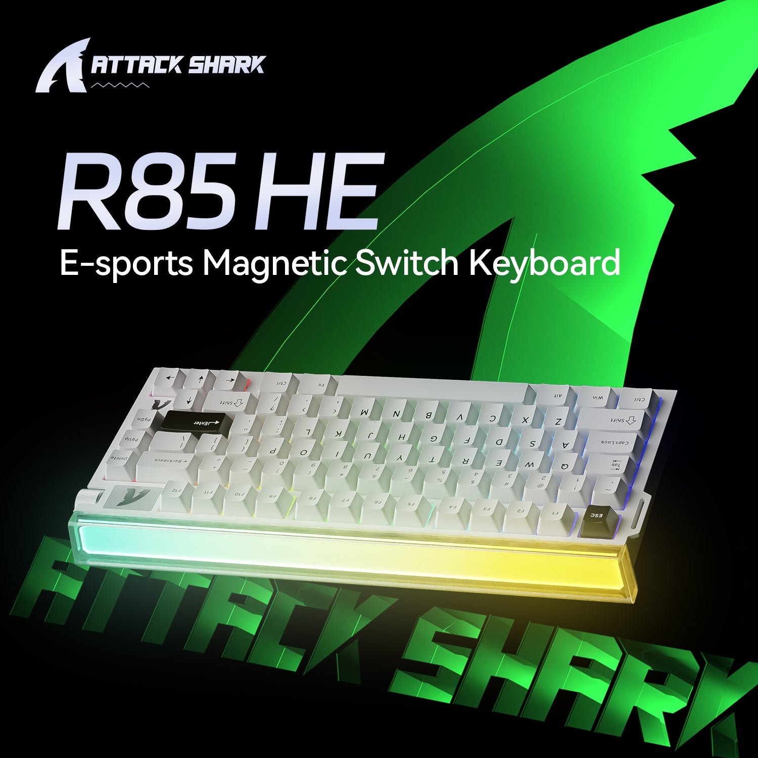 ATTACK SHARK R85 HE ラピッドトリガーキーボード マグネティックスイッチ（カスタムライトボックス付き）