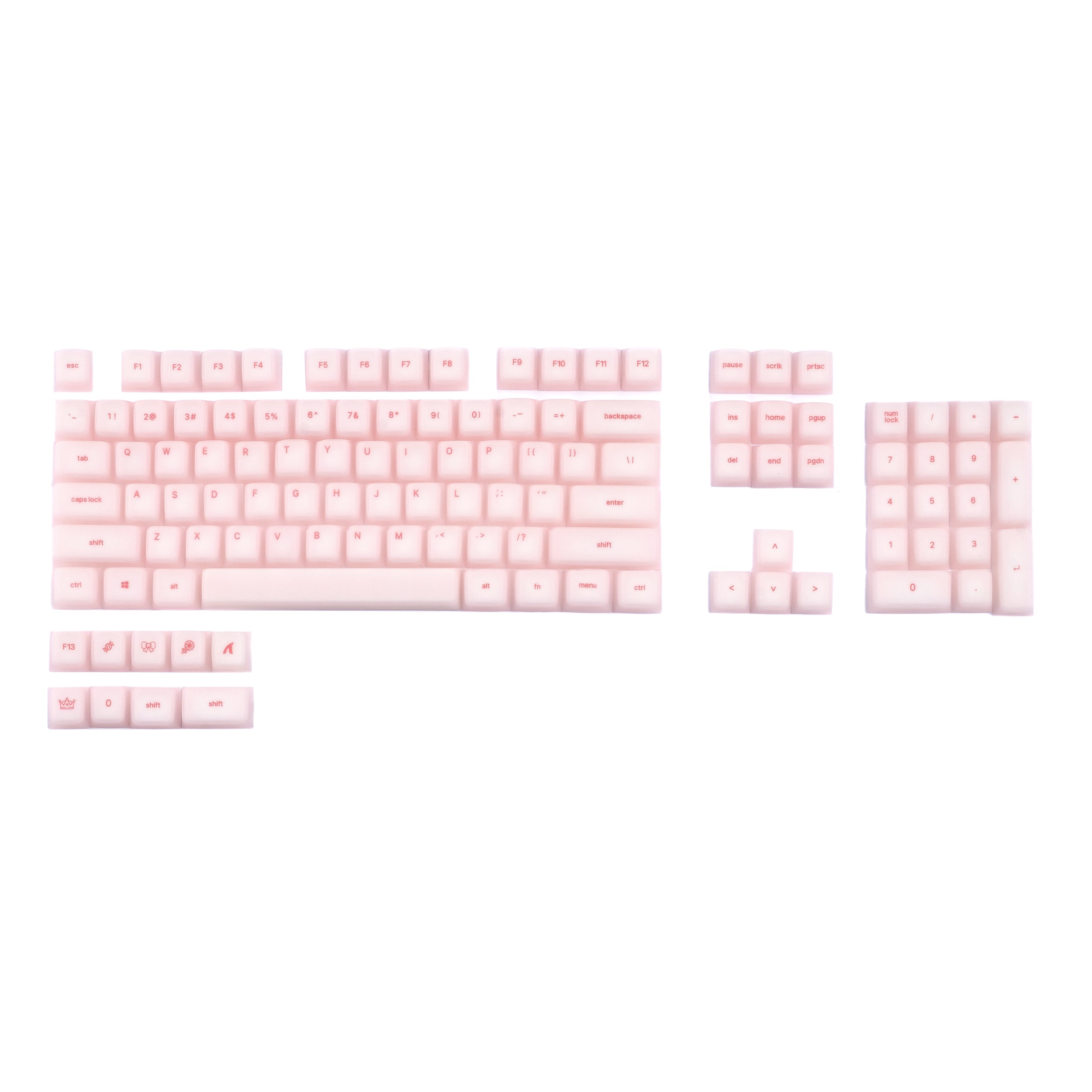 ATTACK SHARK SK01 113キー シリコンキーキャップセット、Cherryプロファイル、ANSI、ピンク