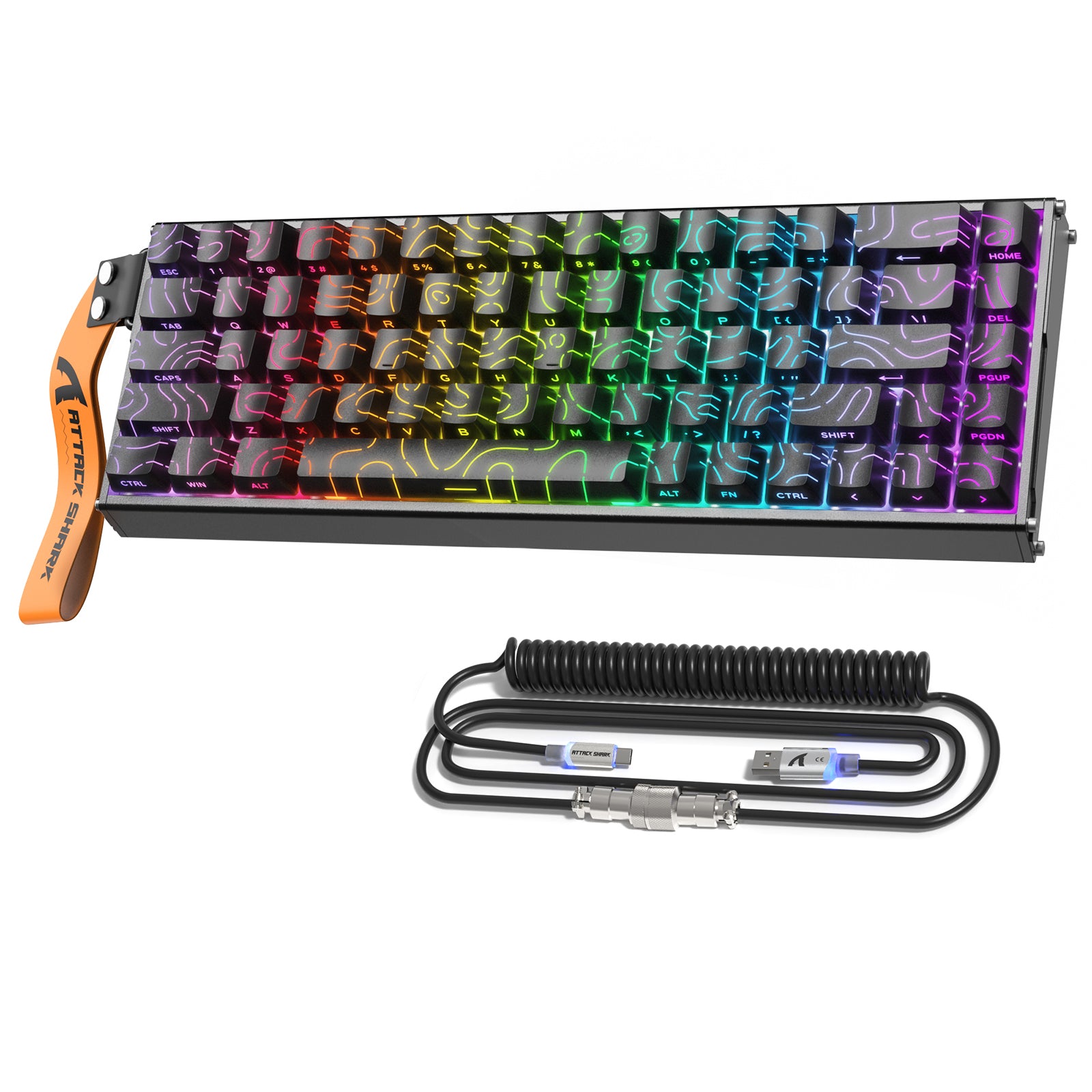 ATTACK SHARK X68MAX HE ラピッドトリガー CNC アルミニウムキーボード マグネティックスイッチ C01Ultra RGB コイルケーブル付き