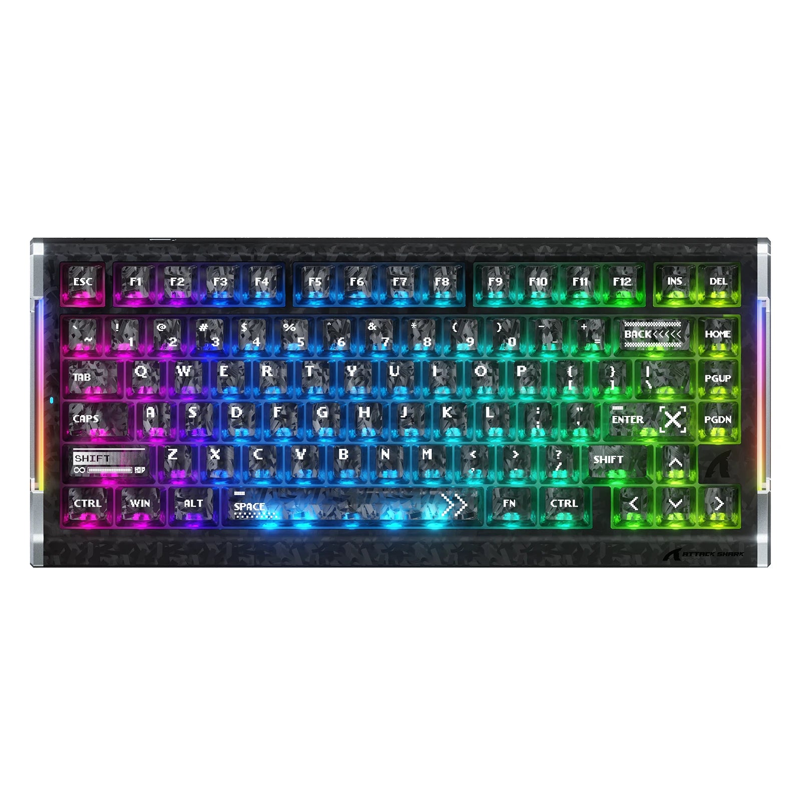 ATTACK SHARK R86 HE カーボンファイバー ラピッドトリガー キーボード マグネティックスイッチ