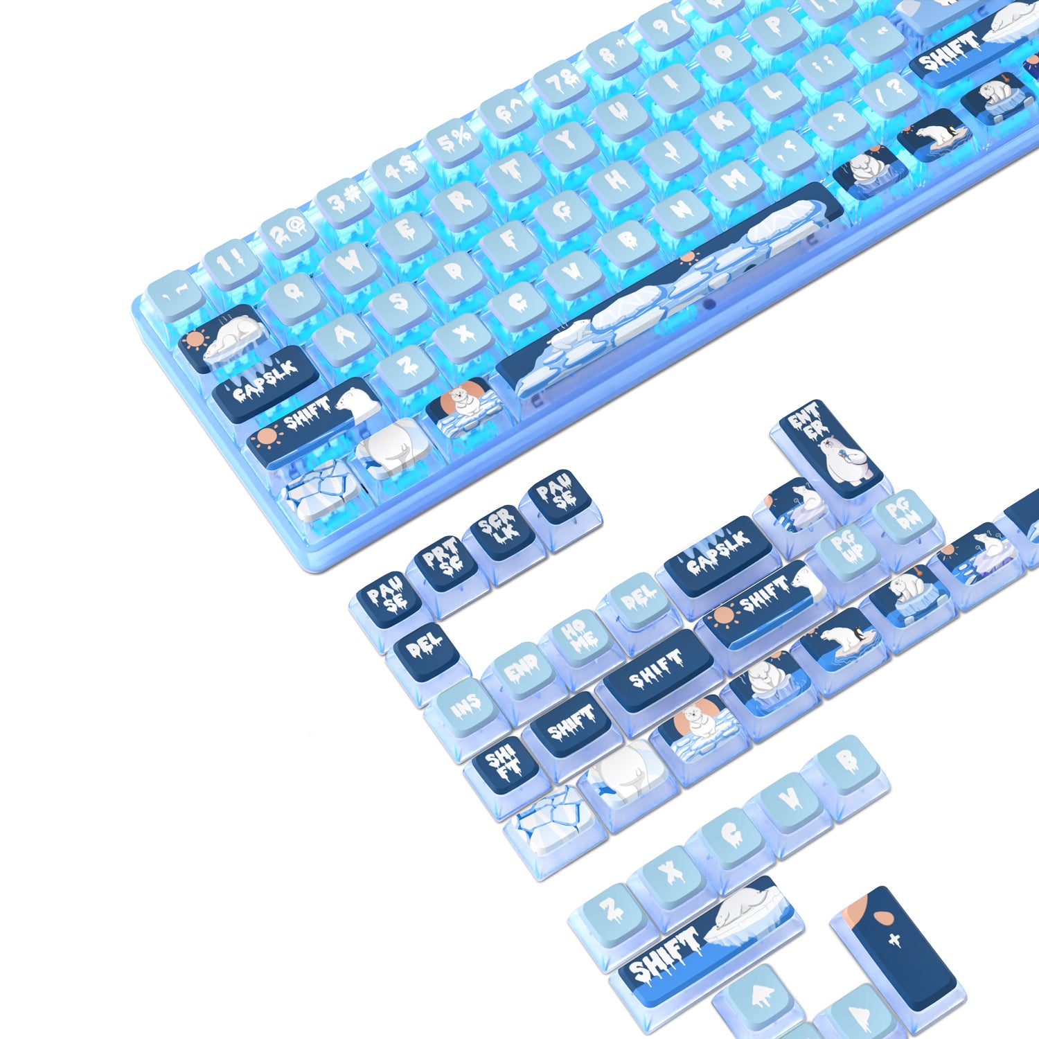 ATTACK SHARK 120 Keys PBT Dye-Sublimation Pudding Keycaps Set