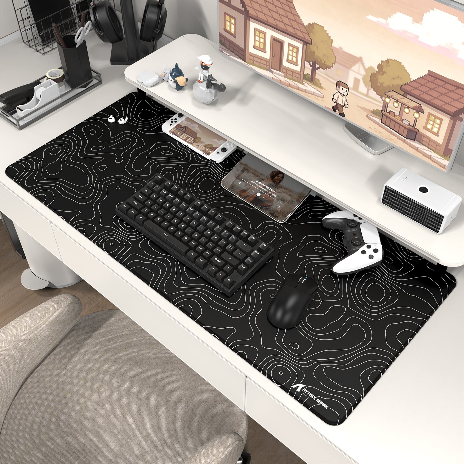 ATTACK SHARK CM02PRO eスポーツ ゲーミングマウスパッド (900x400x4 MM)