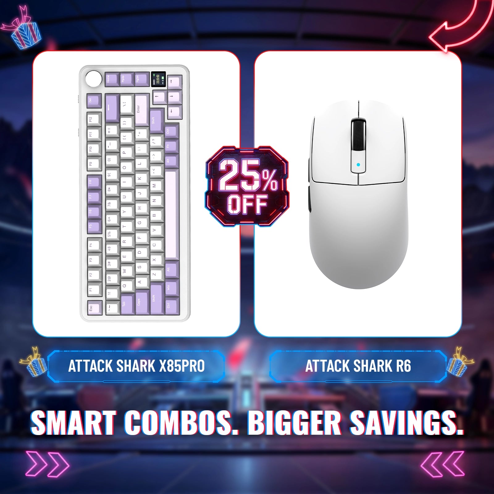 ATTACK SHARK X85PRO トライモードガスケットメカニカルキーボード + R6ワイヤレスゲーミングマウスバンドル