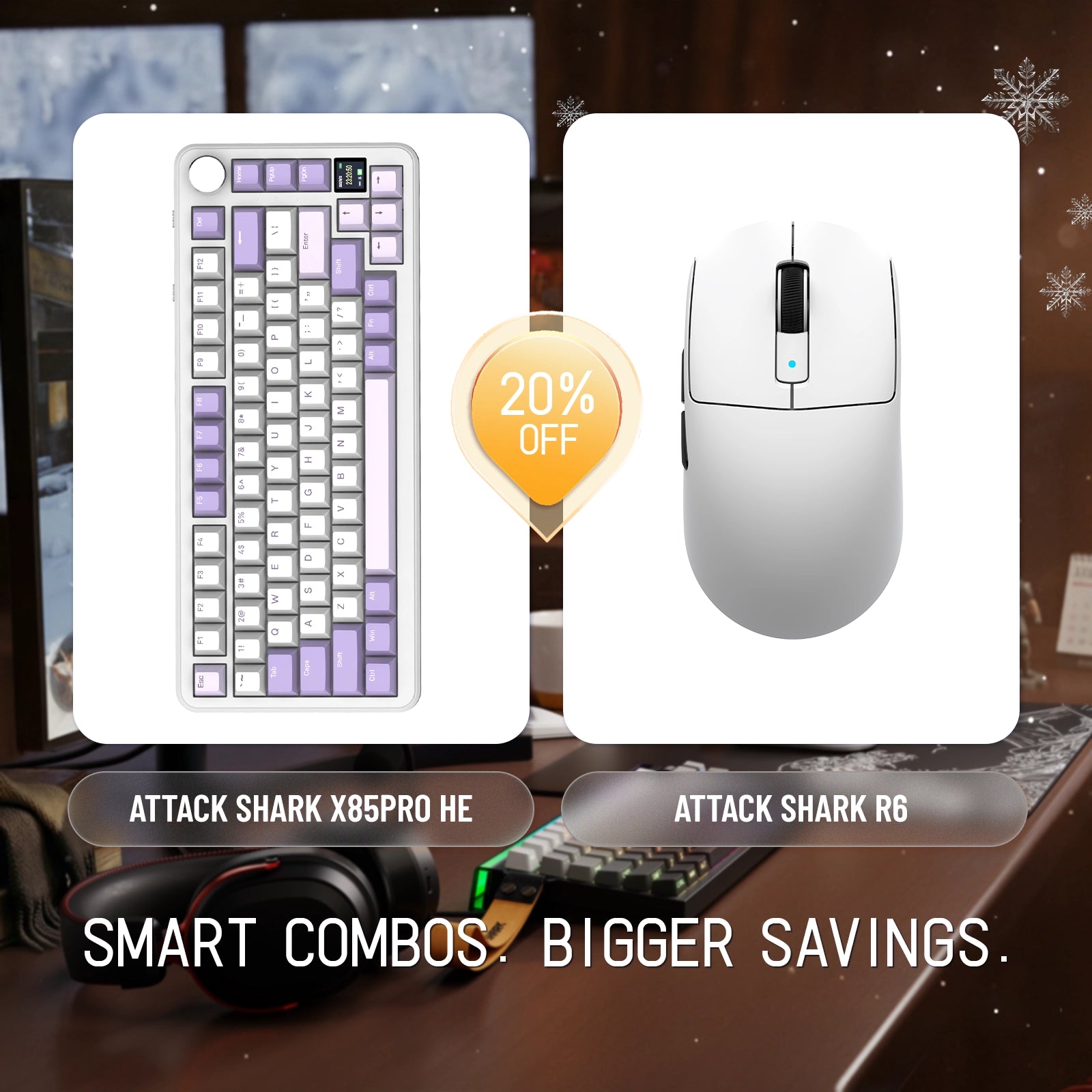ATTACK SHARK X85PRO トライモードガスケットメカニカルキーボード + R6ワイヤレスゲーミングマウスバンドル