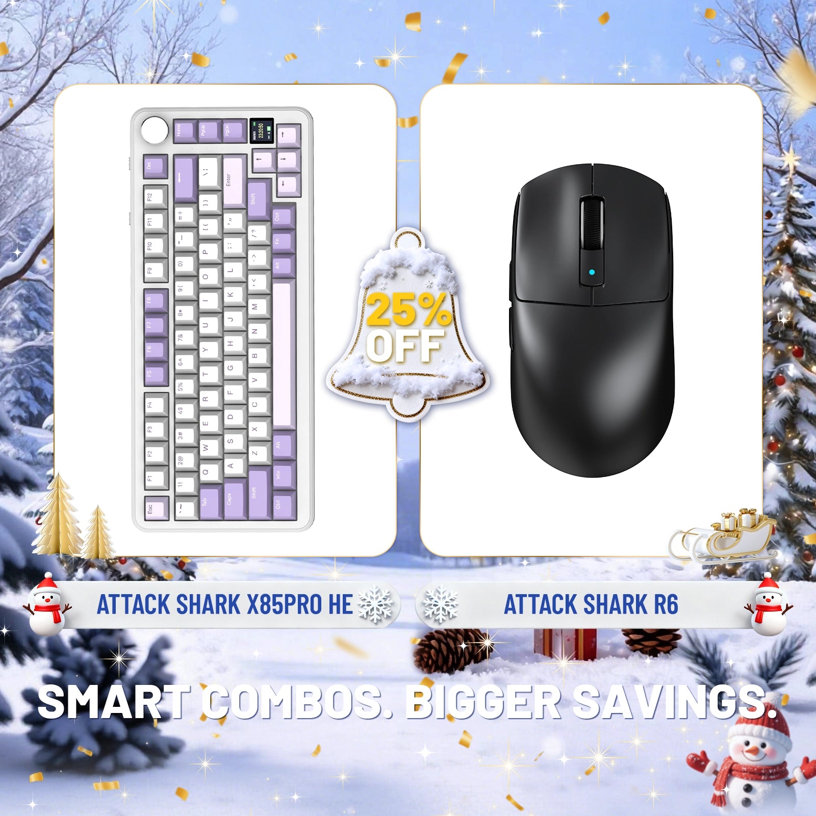 ATTACK SHARK X85PRO トライモードガスケットメカニカルキーボード + R6ワイヤレスゲーミングマウスバンドル