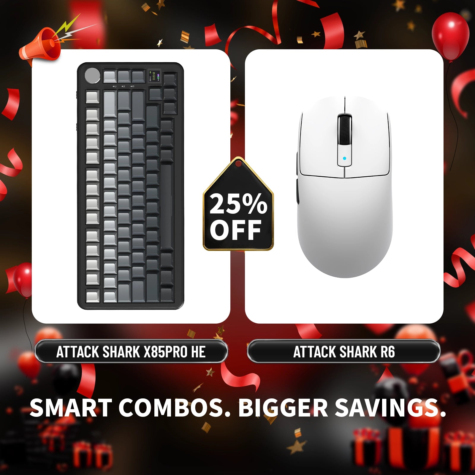 ATTACK SHARK X85PRO トライモードガスケットメカニカルキーボード + R6ワイヤレスゲーミングマウスバンドル