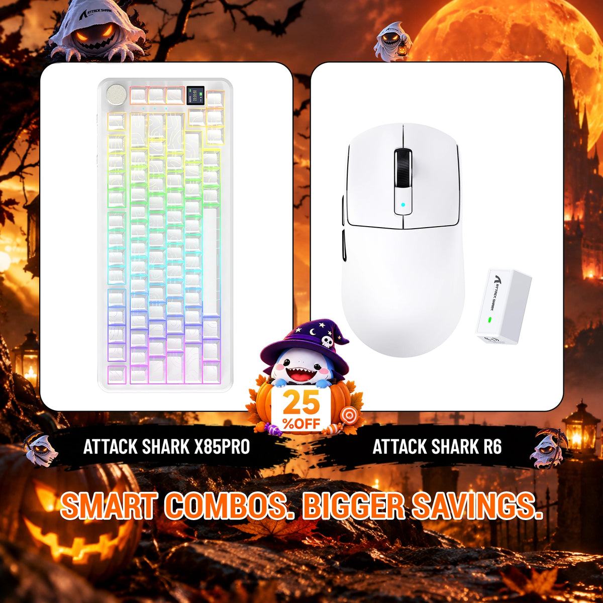 ATTACK SHARK X85 PRO 3モードガスケットメカニカルキーボード＋R6ワイヤレスゲーミングマウスセット