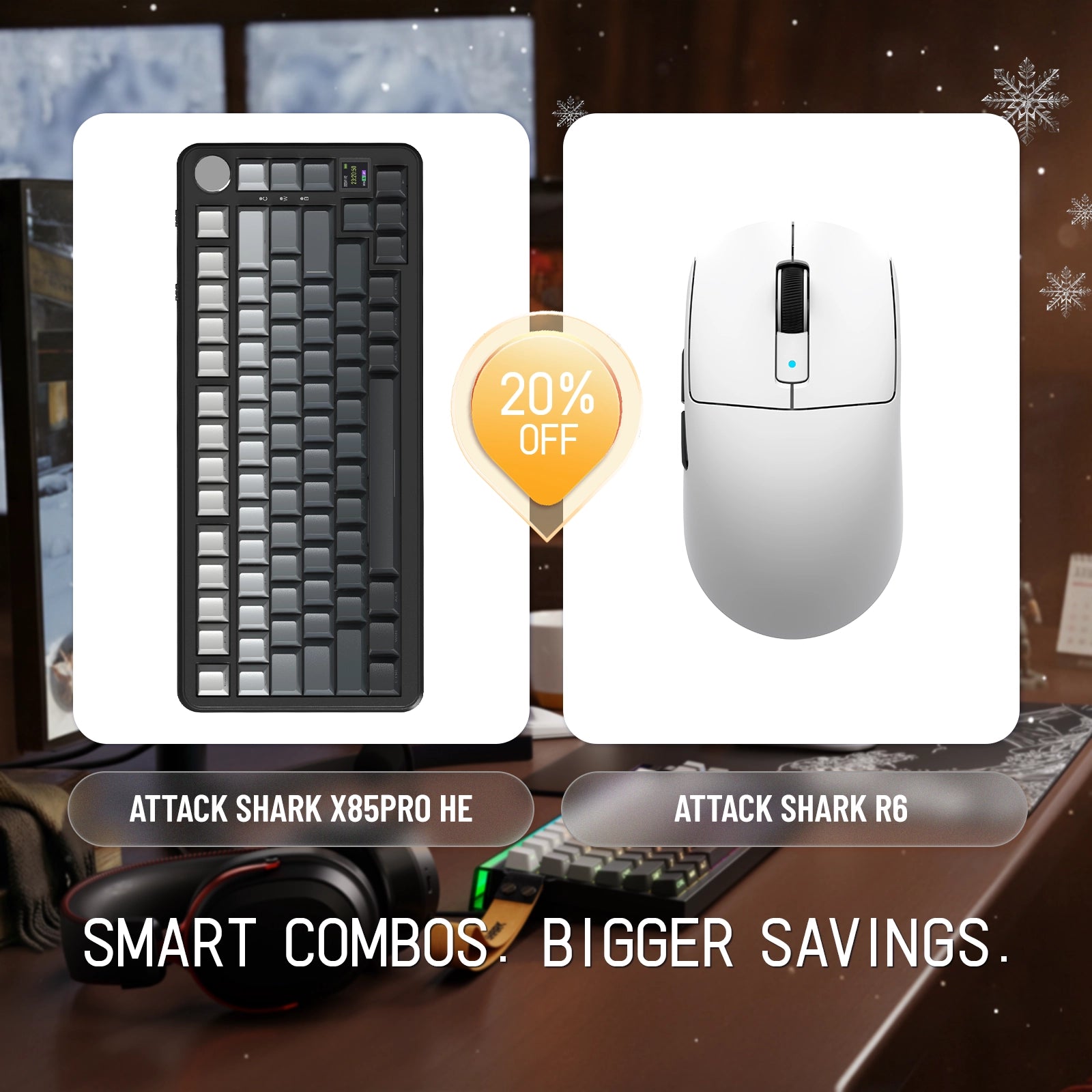 ATTACK SHARK X85PRO トライモードガスケットメカニカルキーボード + R6ワイヤレスゲーミングマウスバンドル