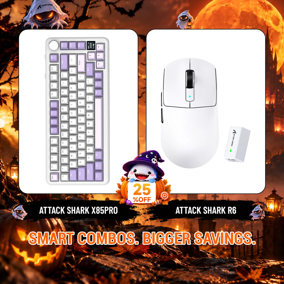 ATTACK SHARK X85 PRO 3モードガスケットメカニカルキーボード＋R6ワイヤレスゲーミングマウスセット
