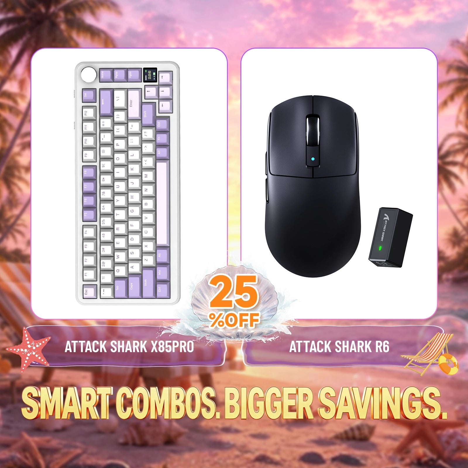 ATTACK SHARK X85PRO トライモードガスケットメカニカルキーボード + R6 ワイヤレスゲーミングマウス バンドル