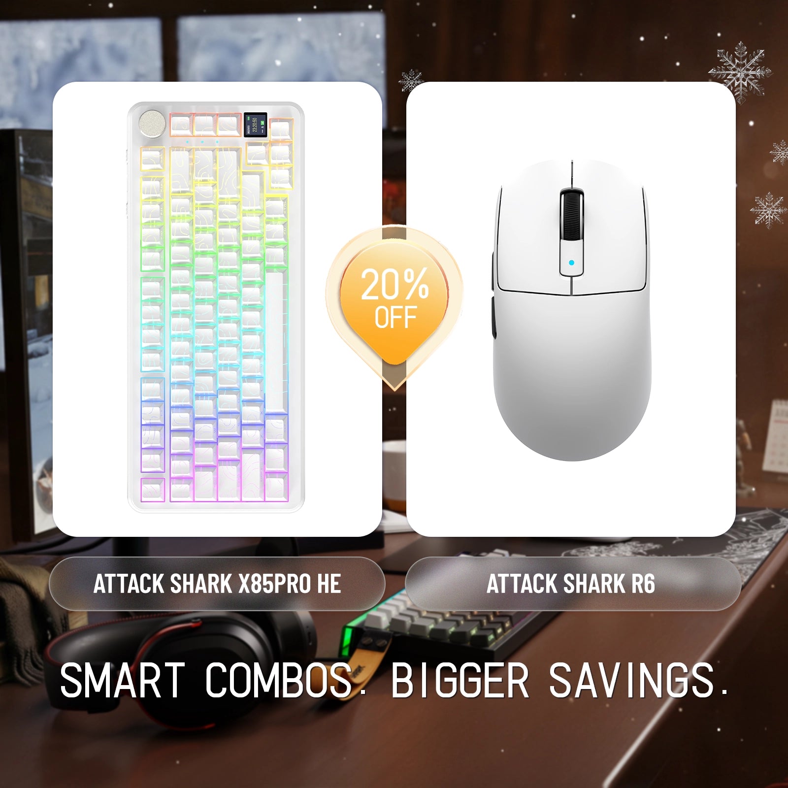 ATTACK SHARK X85PRO トライモードガスケットメカニカルキーボード + R6ワイヤレスゲーミングマウスバンドル