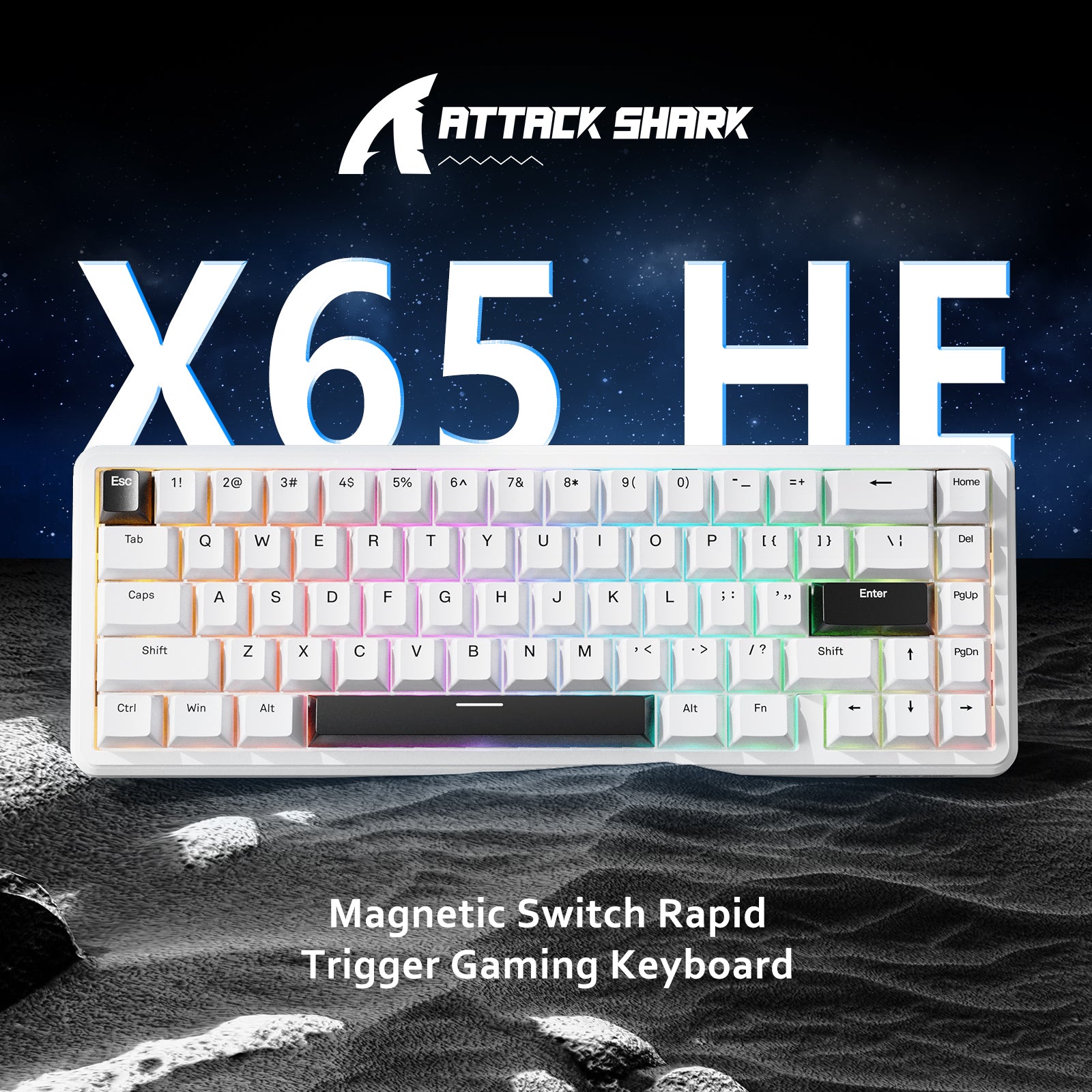 ATTACK SHARK X65 HE Magnetic Switch Rapid Trigger Keyboard