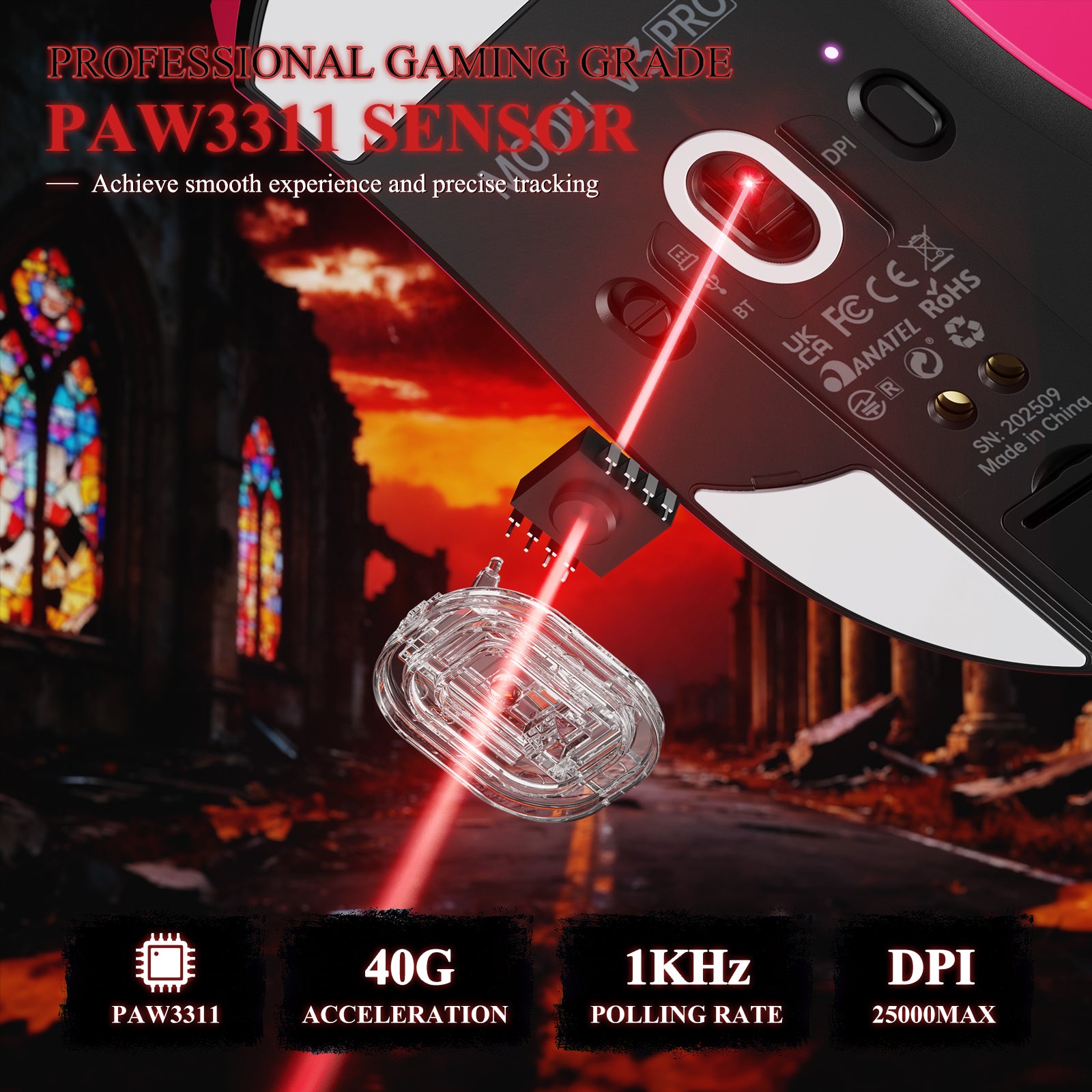 ATTACK SHARK V3PRO 超軽量トライモードゲーミングマウス（充電ドック付き）