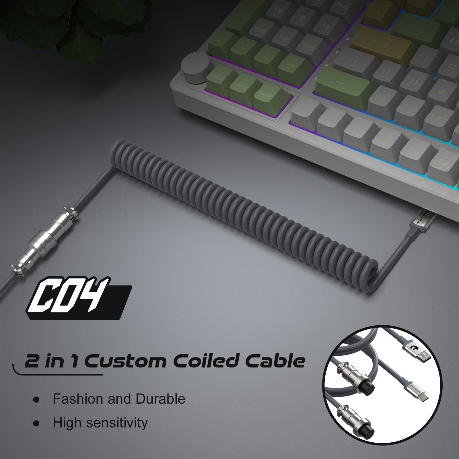 ATTACK SHARK C04 COILED CABLE