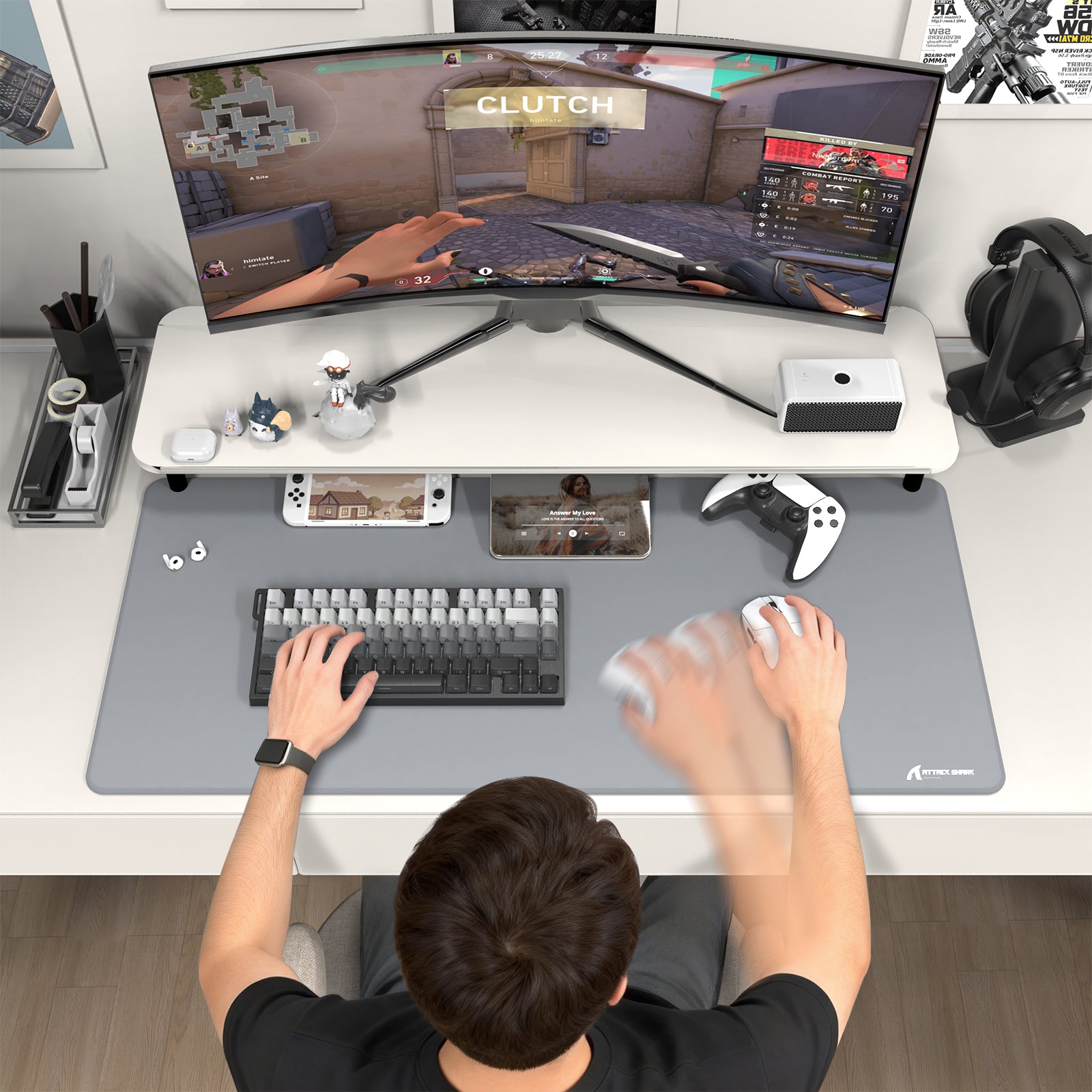 ATTACK SHARK CM02PRO eスポーツ ゲーミングマウスパッド (900x400x4 MM)