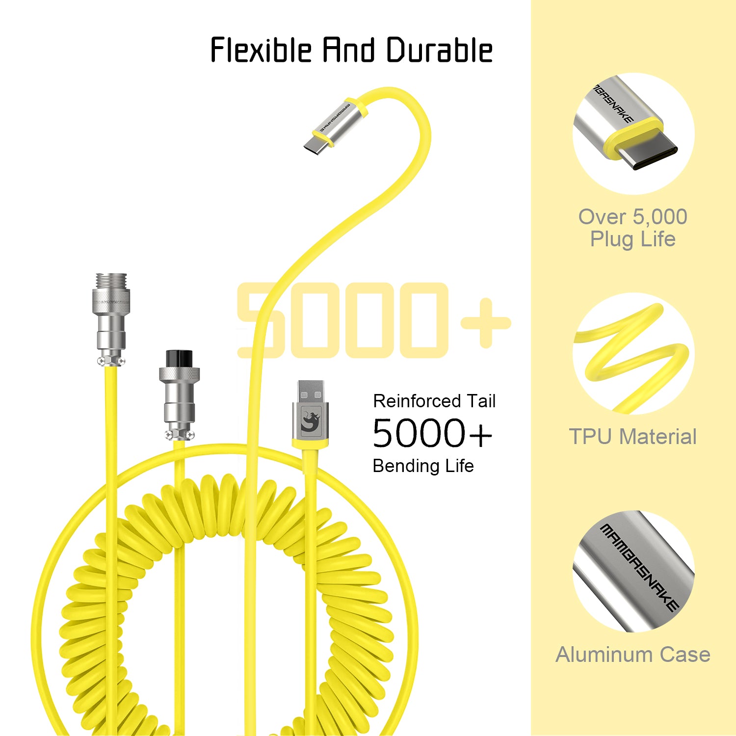 ATTACK SHARK x MAMBASNAKE C01 Coiled Cable