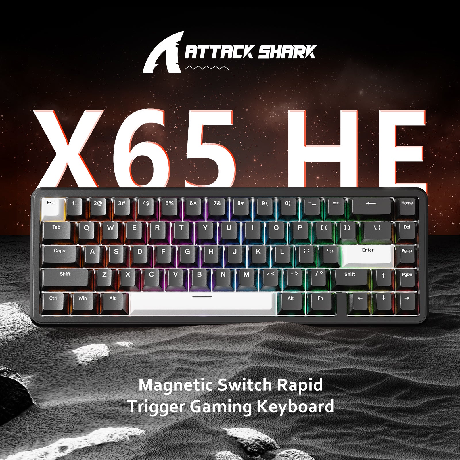 ATTACK SHARK X65 HE Magnetic Switch Rapid Trigger Keyboard