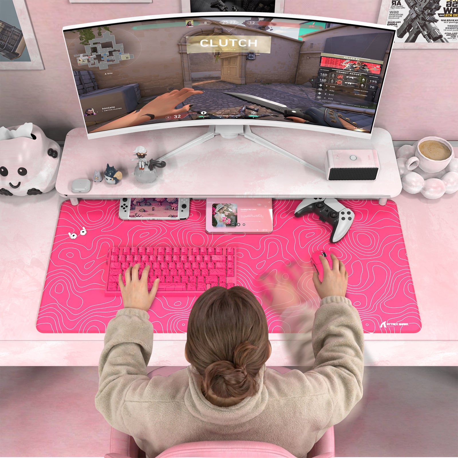 ATTACK SHARK CM02PRO eスポーツ ゲーミングマウスパッド (900x400x4 MM)