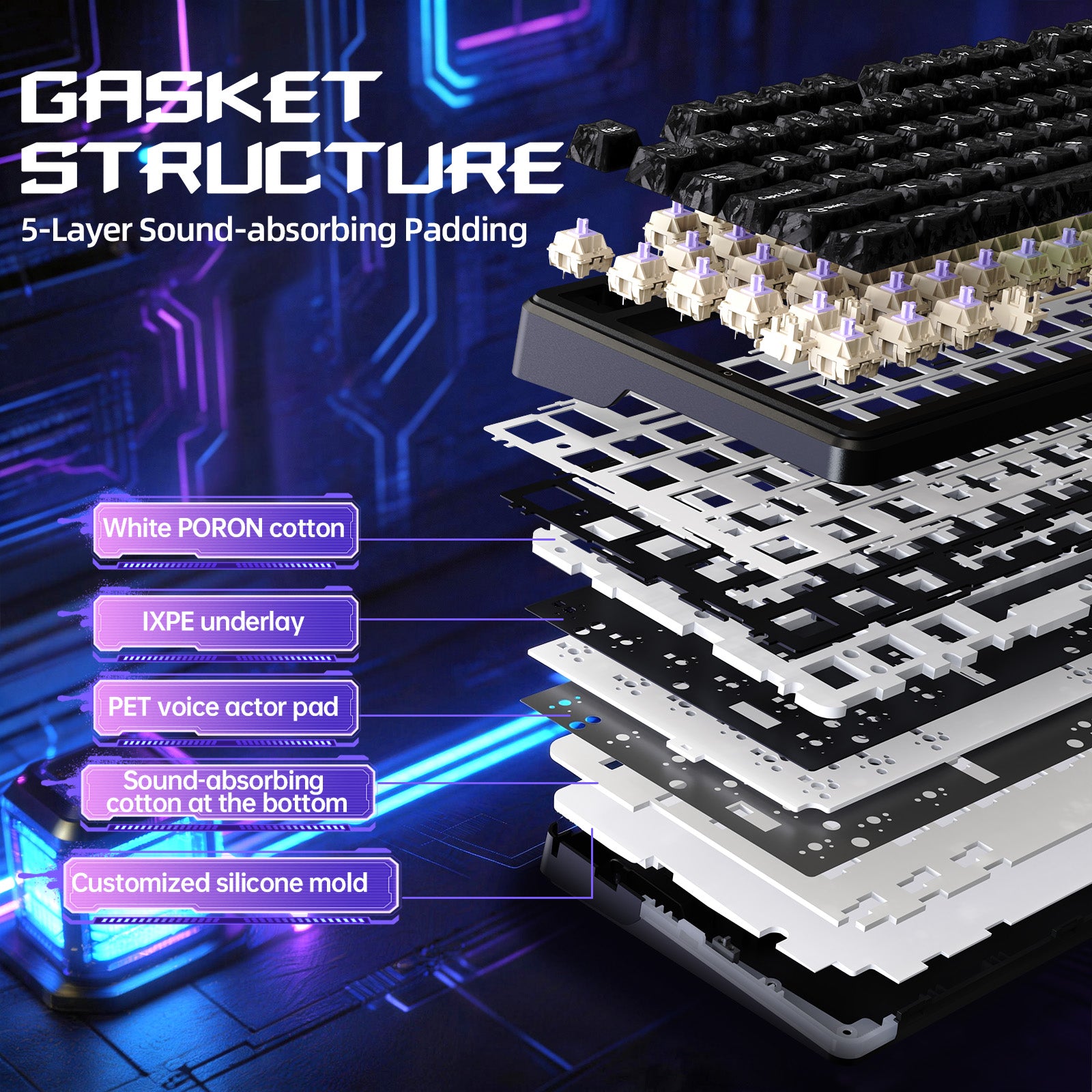 ATTACK SHARK X87 ULTRA ワイヤレス ゲーミングキーボード 8KHz レシーバー＆RGBコイルケーブル付き