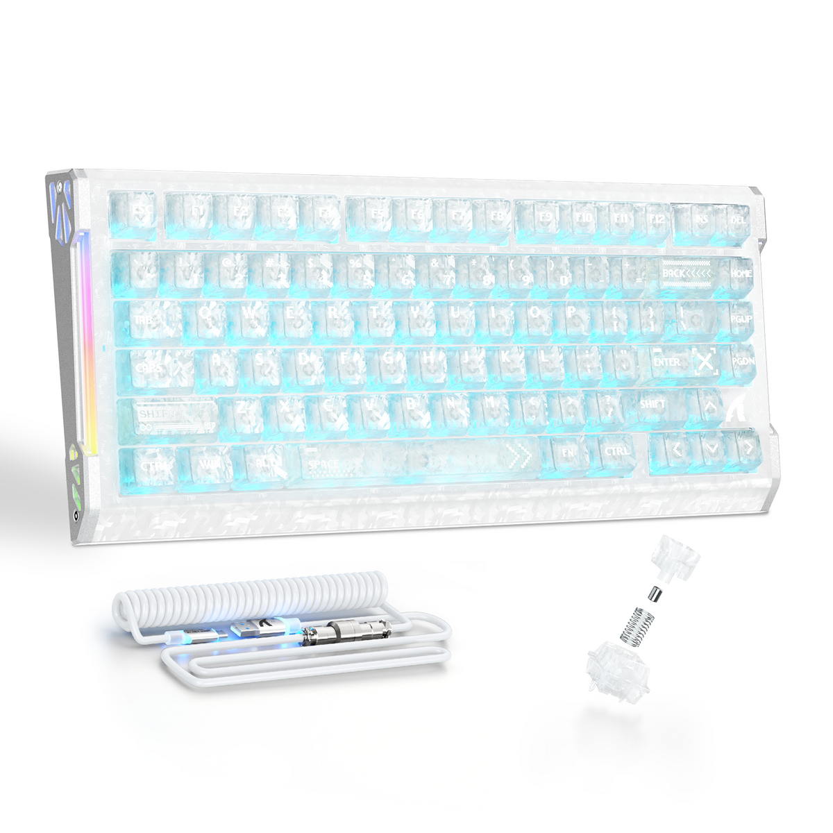 ATTACK SHARK R86 HE カーボンファイバー 有線 ラピッドトリガー マグネットスイッチ ゲーミングキーボード C01 ULTRA RGB コイルケーブル