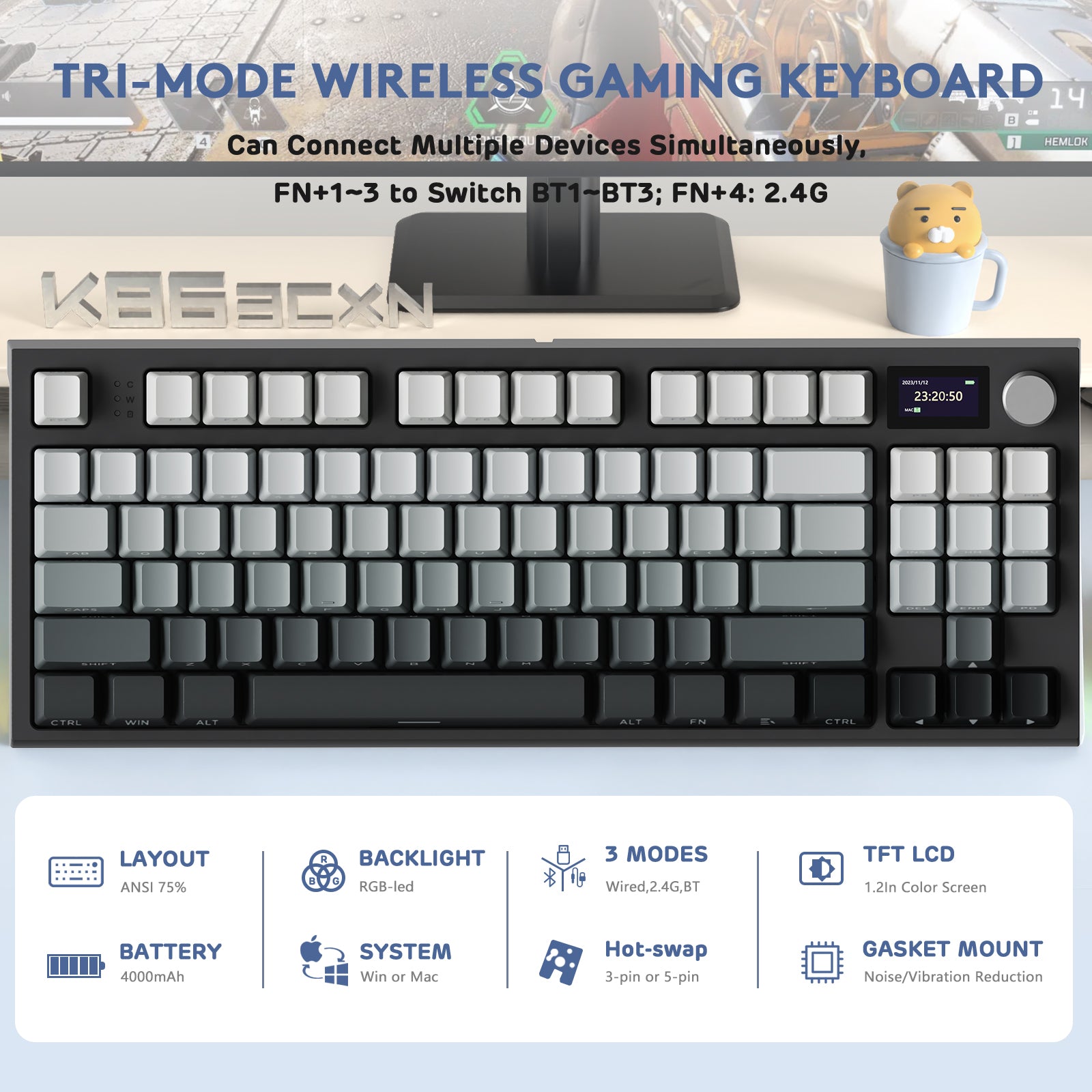 ATTACK SHARK K86PRO ワイヤレス メカニカル キーボード
