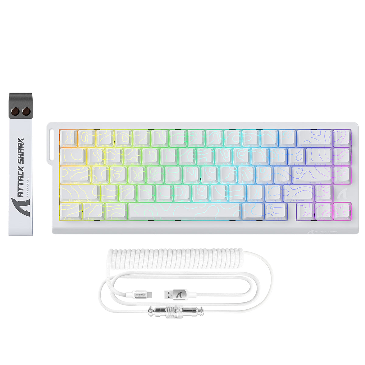 ATTACK SHARK X68 HE ラピッドトリガーキーボード マグネティックスイッチ C01PROコイルケーブル付き