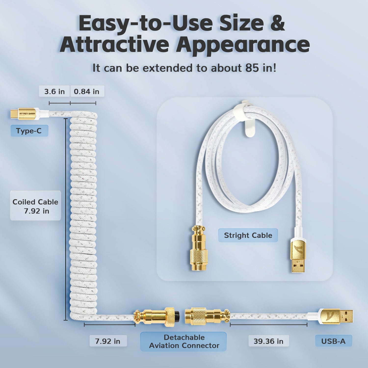 ATTACK SHARK C03 COILED CABLE