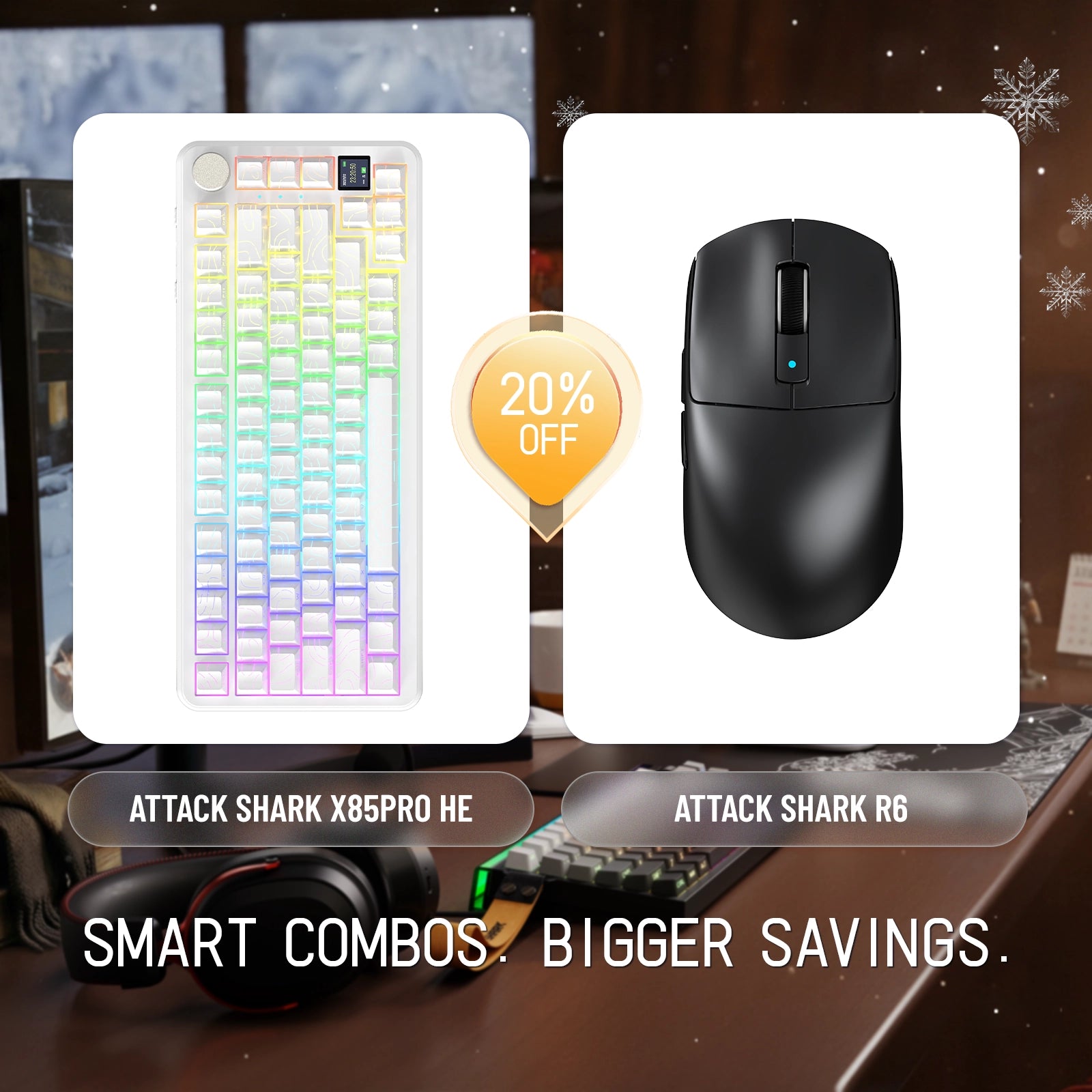 ATTACK SHARK X85PRO トライモードガスケットメカニカルキーボード + R6ワイヤレスゲーミングマウスバンドル