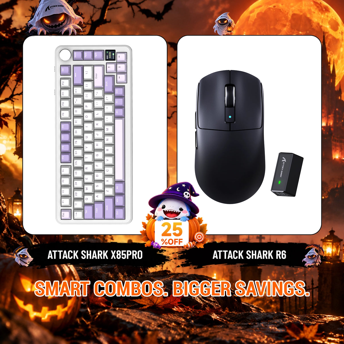 ATTACK SHARK X85 PRO 3モードガスケットメカニカルキーボード＋R6ワイヤレスゲーミングマウスセット