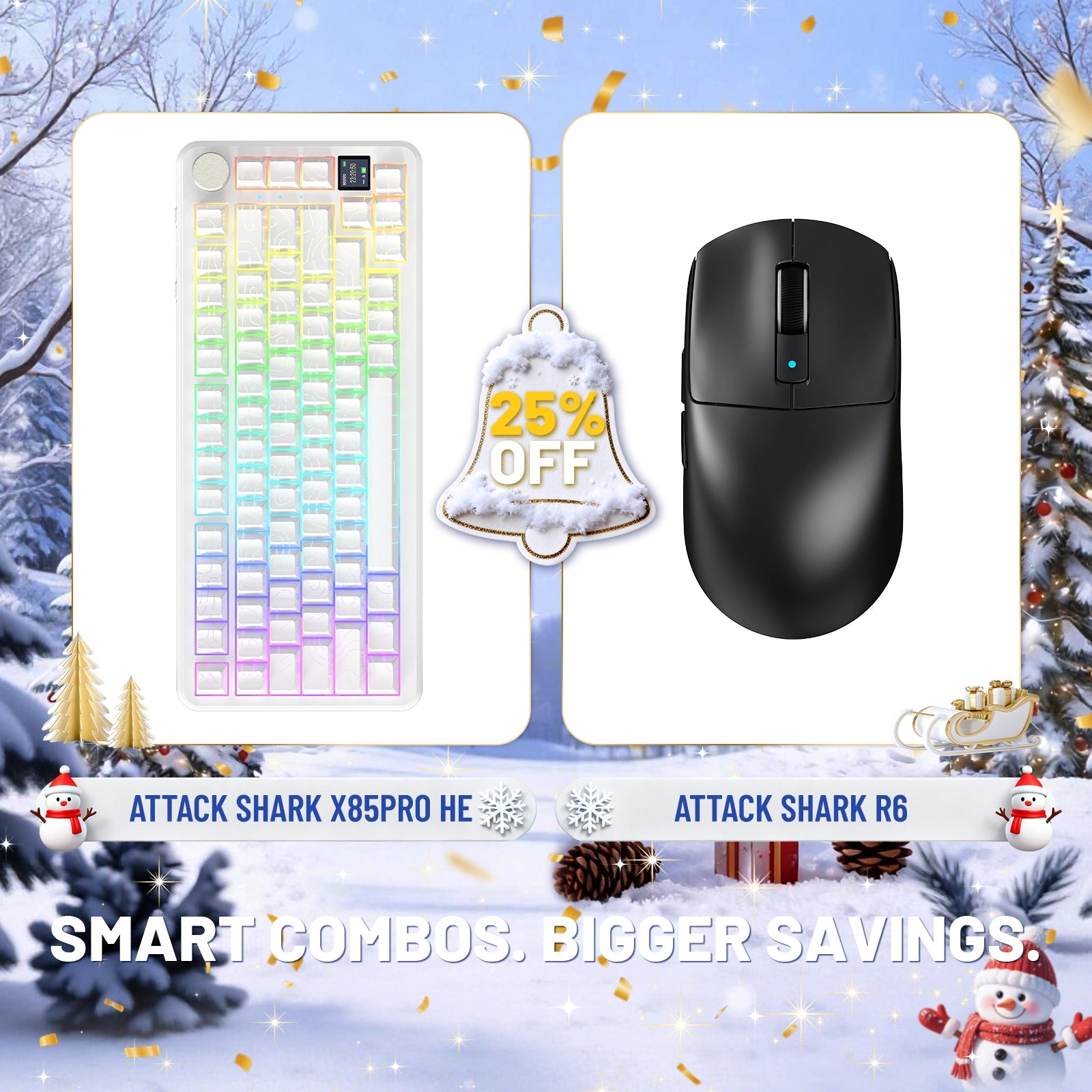 ATTACK SHARK X85PRO トライモードガスケットメカニカルキーボード + R6ワイヤレスゲーミングマウスバンドル