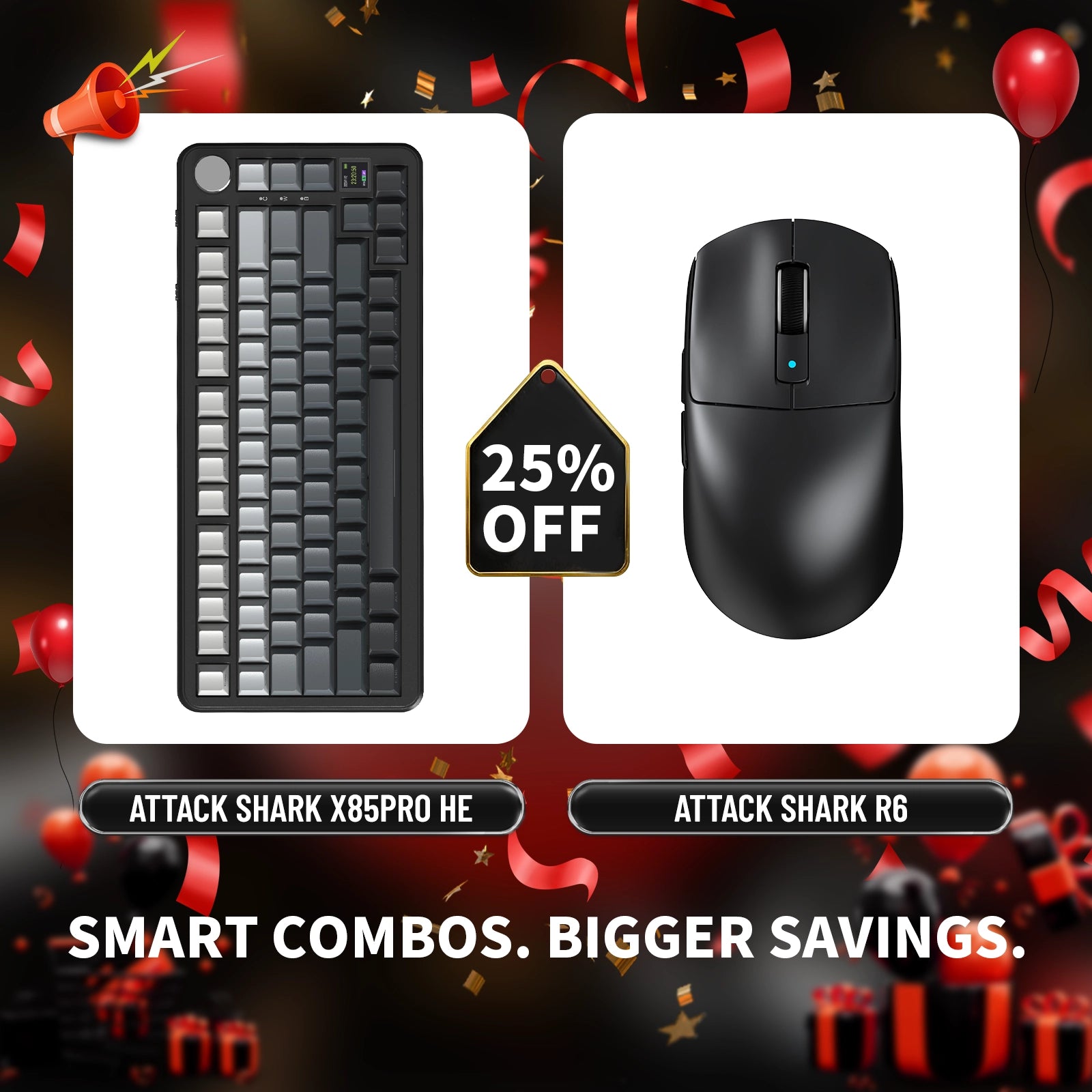 ATTACK SHARK X85PRO トライモードガスケットメカニカルキーボード + R6ワイヤレスゲーミングマウスバンドル
