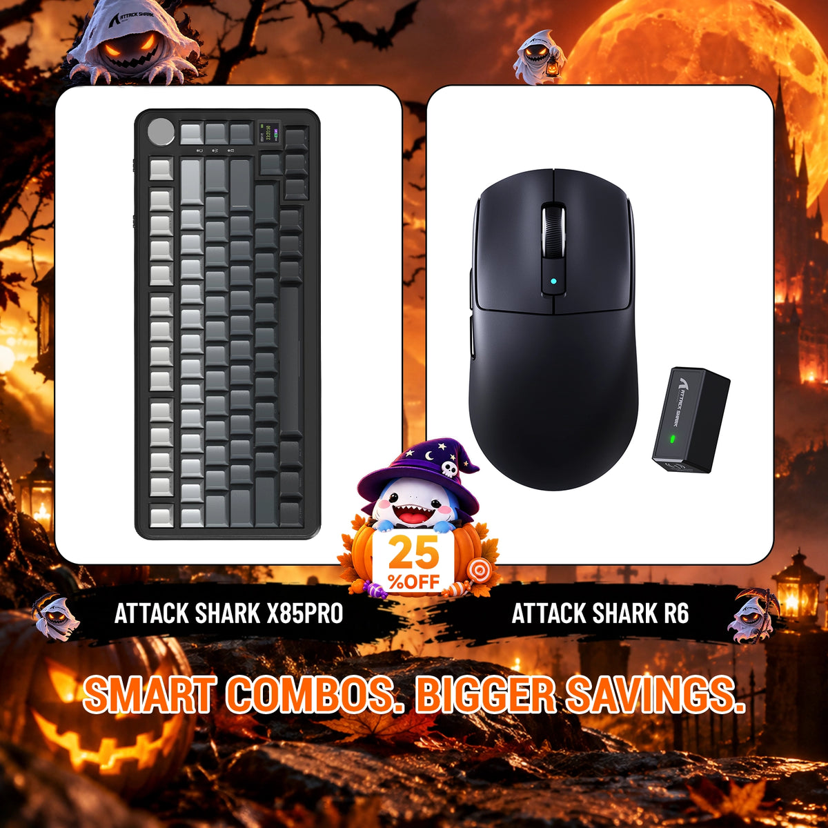 ATTACK SHARK X85 PRO 3モードガスケットメカニカルキーボード＋R6ワイヤレスゲーミングマウスセット
