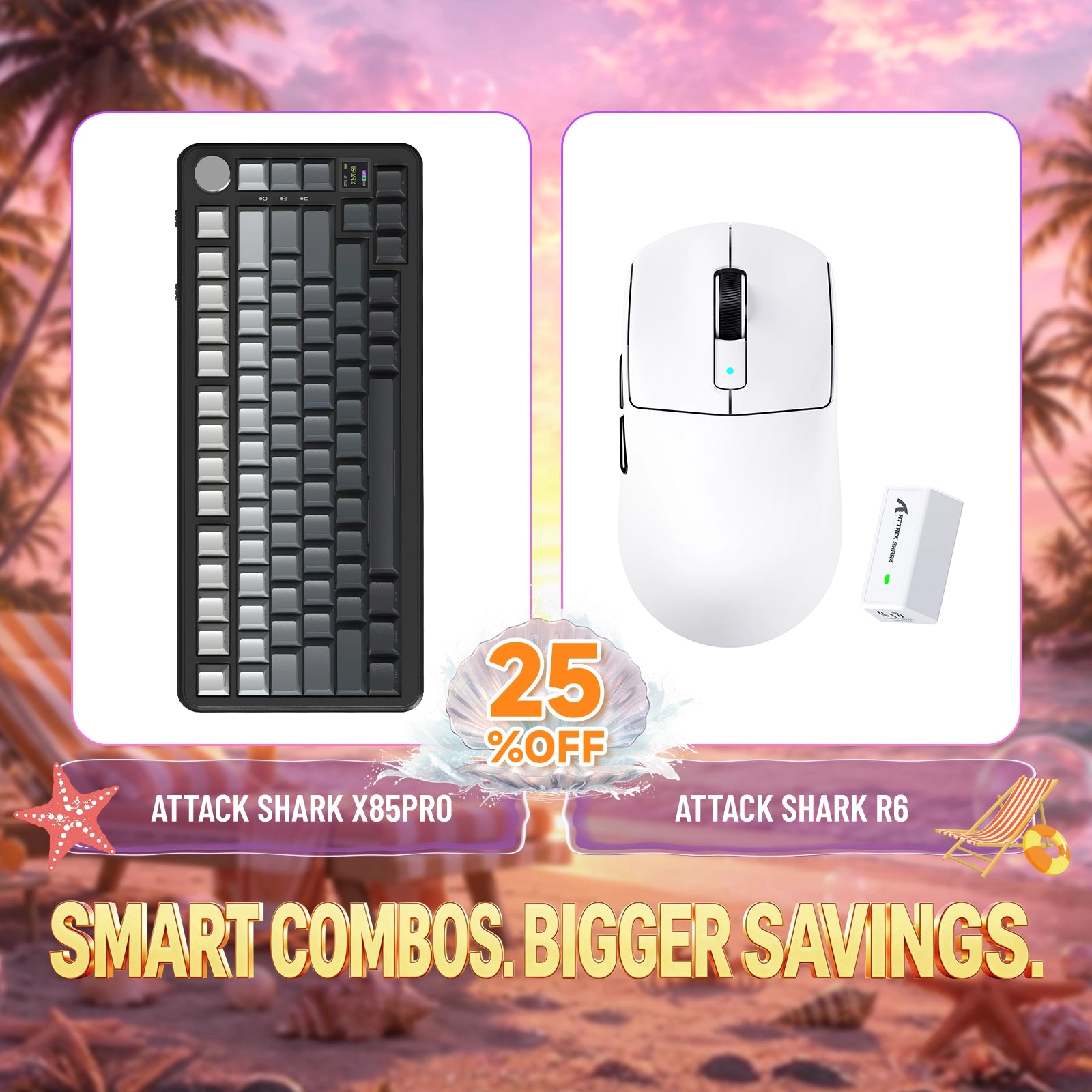 ATTACK SHARK X85PRO トライモードガスケットメカニカルキーボード + R6 ワイヤレスゲーミングマウス バンドル