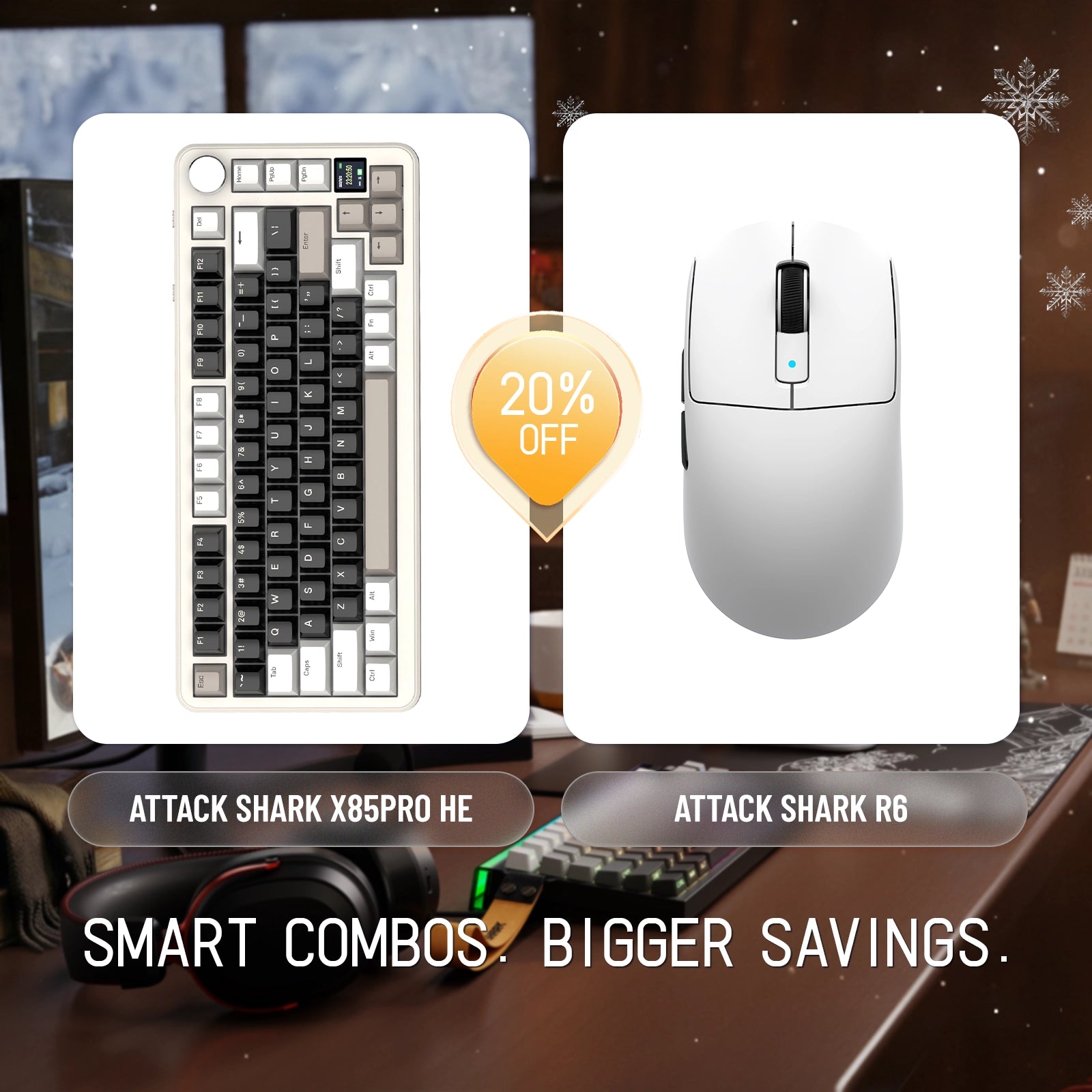 ATTACK SHARK X85PRO トライモードガスケットメカニカルキーボード + R6ワイヤレスゲーミングマウスバンドル