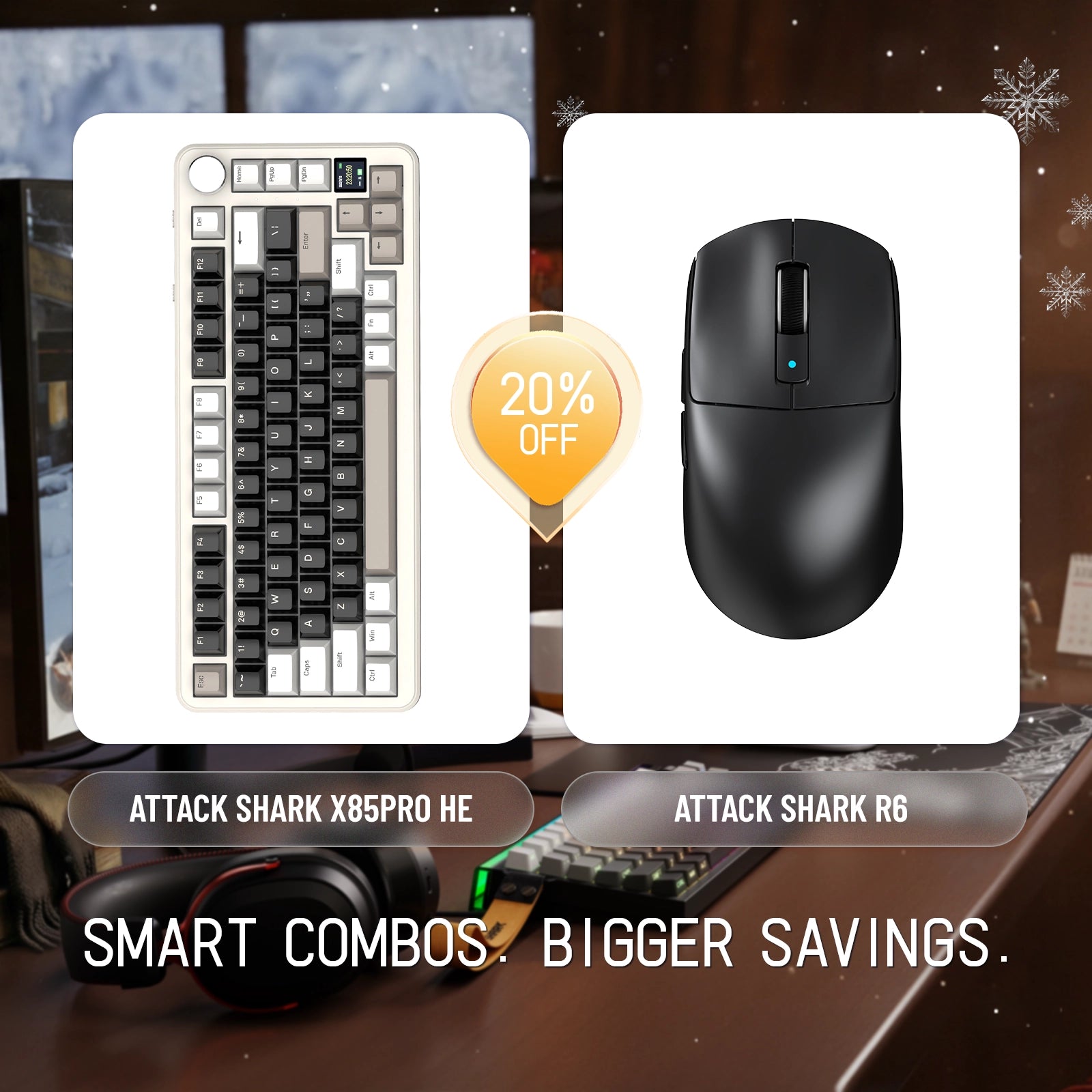 ATTACK SHARK X85PRO トライモードガスケットメカニカルキーボード + R6ワイヤレスゲーミングマウスバンドル