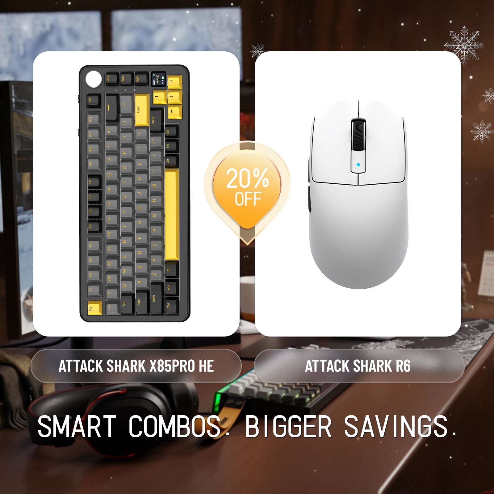 ATTACK SHARK X85PRO トライモードガスケットメカニカルキーボード + R6ワイヤレスゲーミングマウスバンドル
