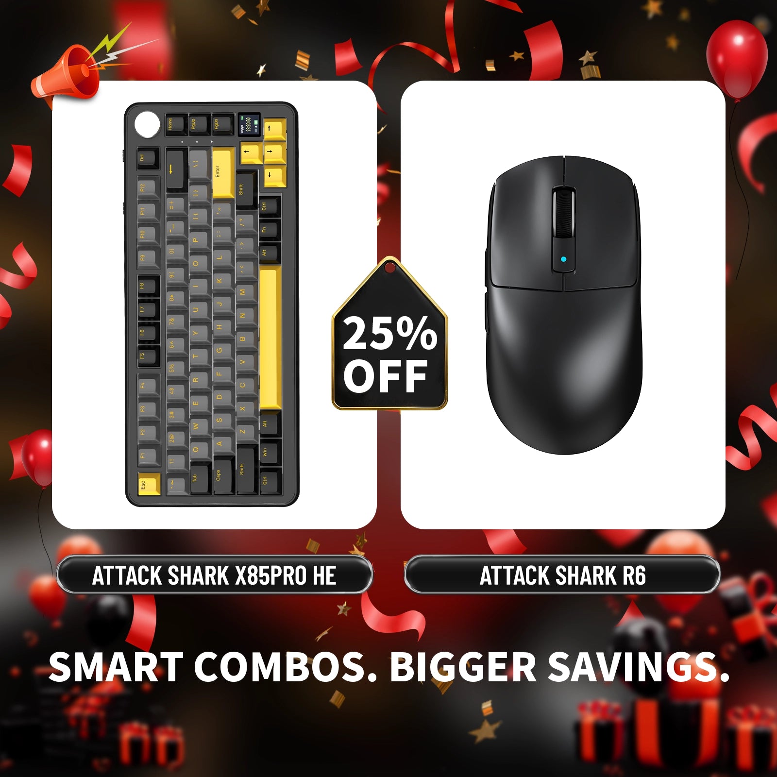 ATTACK SHARK X85PRO トライモードガスケットメカニカルキーボード + R6ワイヤレスゲーミングマウスバンドル