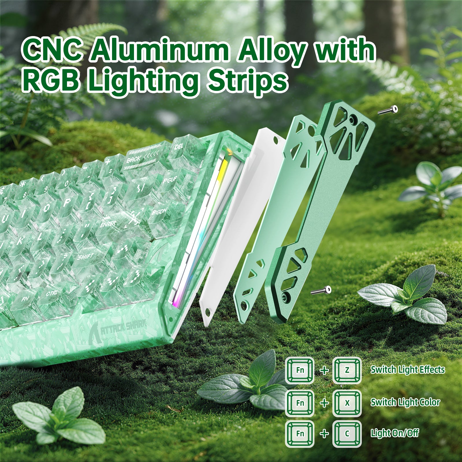 ATTACK SHARK R68 HE カーボンファイバー有線ラピッドトリガーマグネティックスイッチキーボード（C01 Ultra RGBコイルケーブル付属）