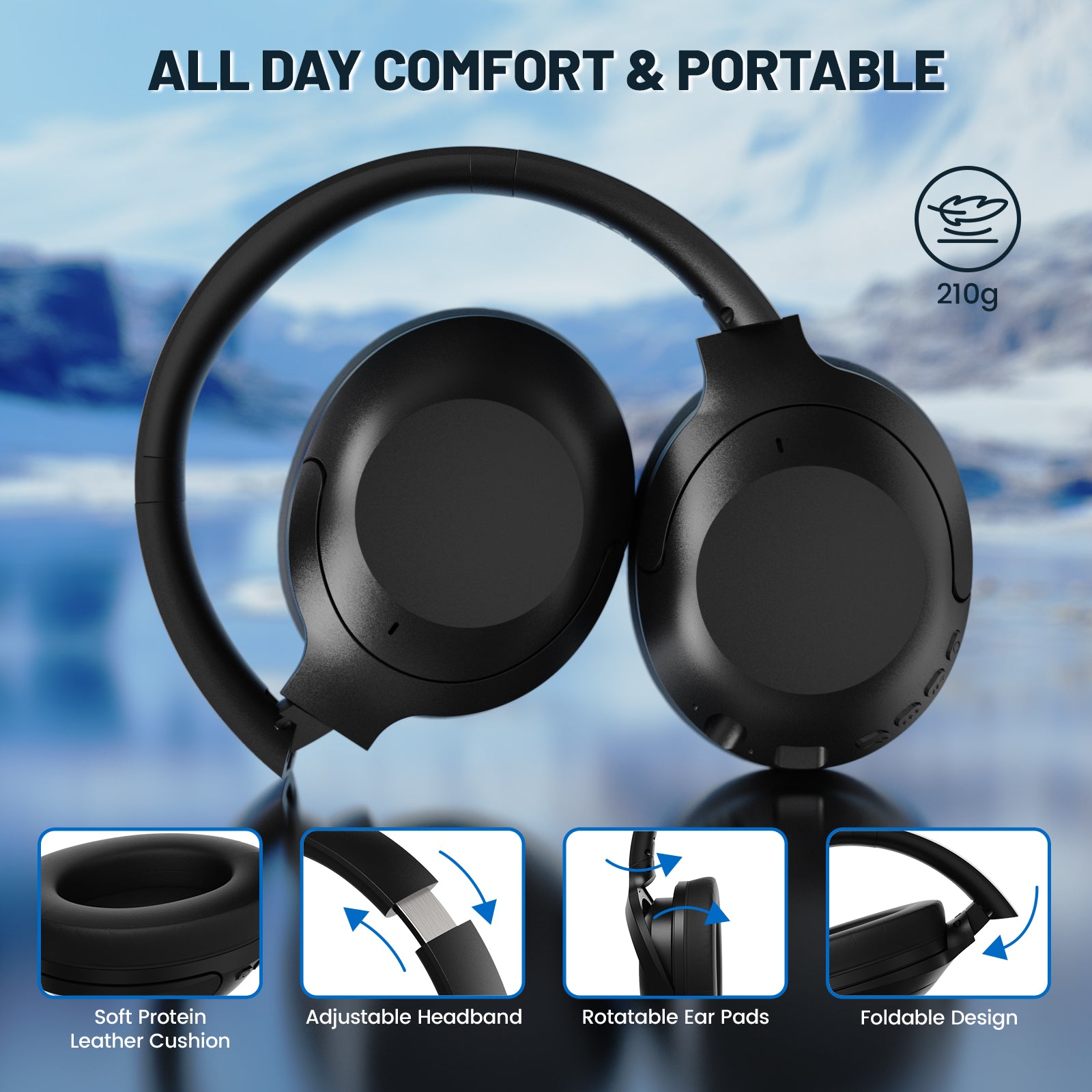 ATTACK SHARK G300 ANC Foldable Ultra-Light Dual-Mode Headphones