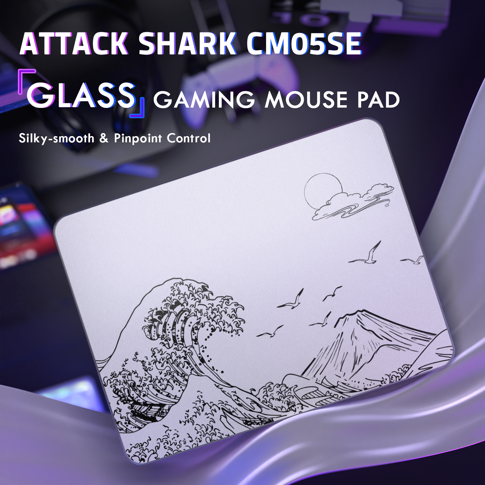 ATTACK SHARK CM05 強化ガラスゲーミングマウスパッド