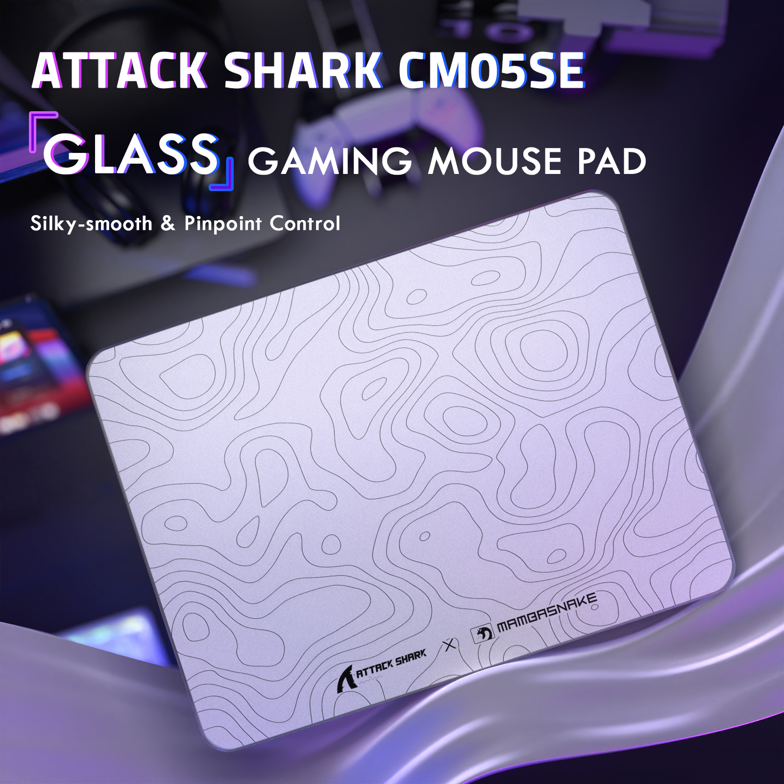 ATTACK SHARK CM05 強化ガラスゲーミングマウスパッド