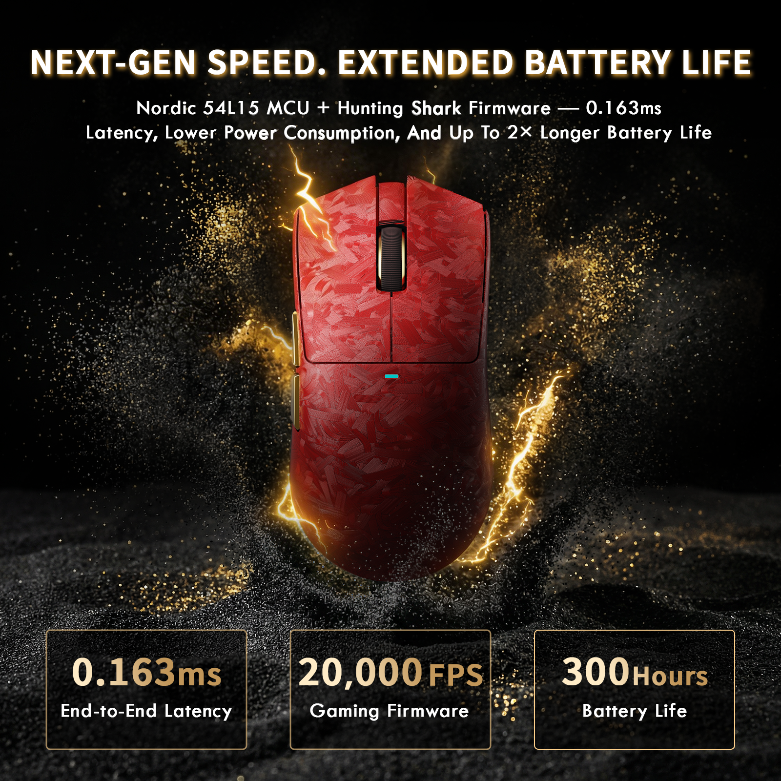 ATTACK SHARK X11 ULTRA カーボンファイバー ワイヤレスゲーミングマウス（C06 Ultra LEDケーブル付き）