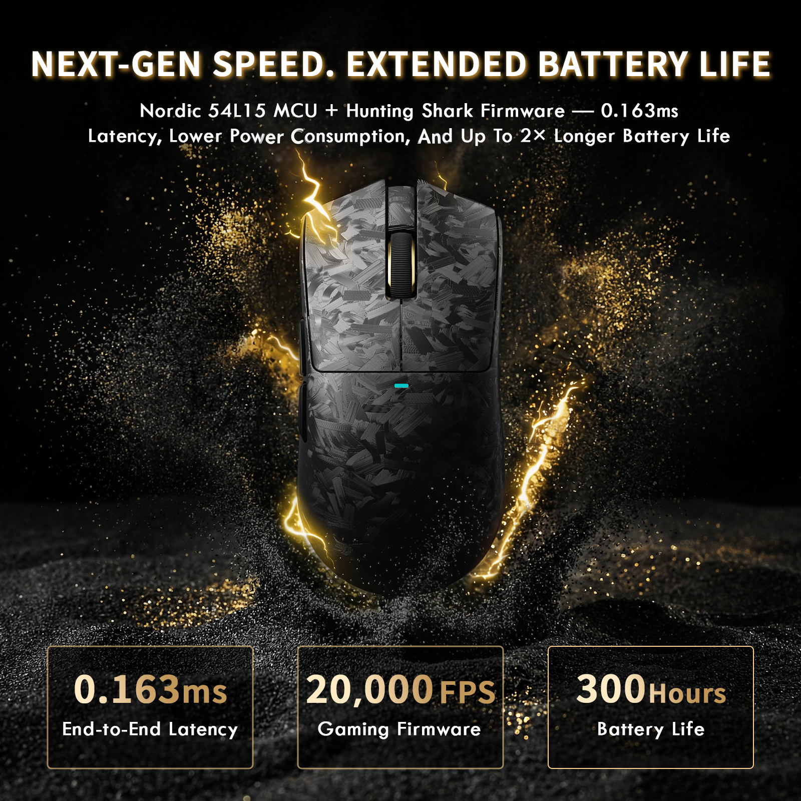 ATTACK SHARK X11 ULTRA カーボンファイバー ワイヤレスゲーミングマウス（C06 Ultra LEDケーブル付き）